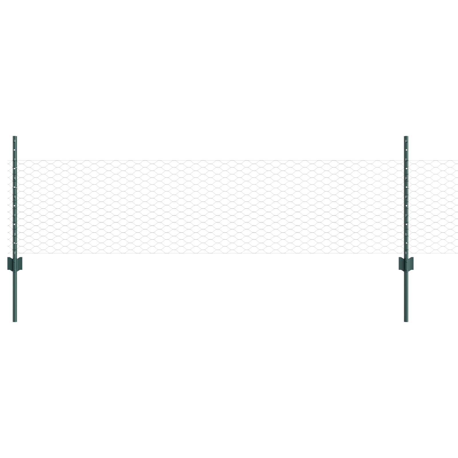 vidaXL Zaunpfosten 11 Stück U-Kanal Grün 60 cm Stahl
