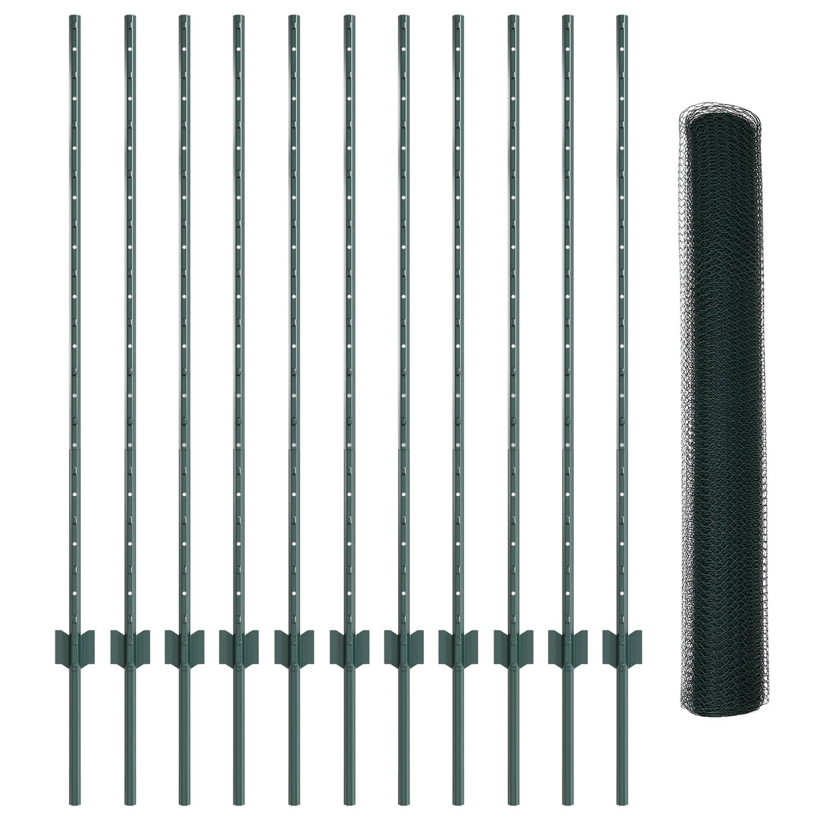 vidaXL Metallgartenzaunset Set aus 2 Grün Metall 25 x 1,2 Meter