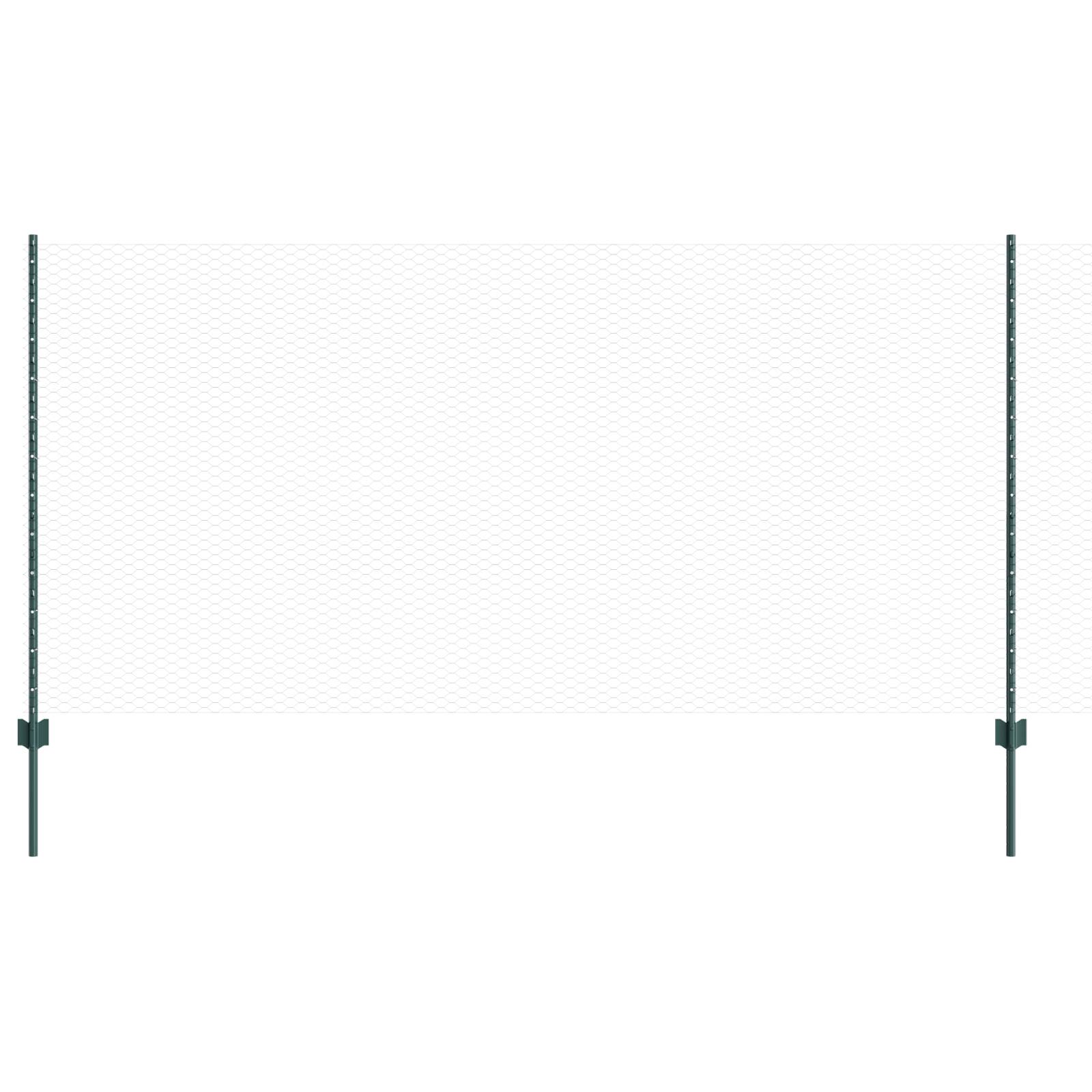 vidaXL Zaunpfosten 11 Stück U-Profil Grün 120 cm Stahl