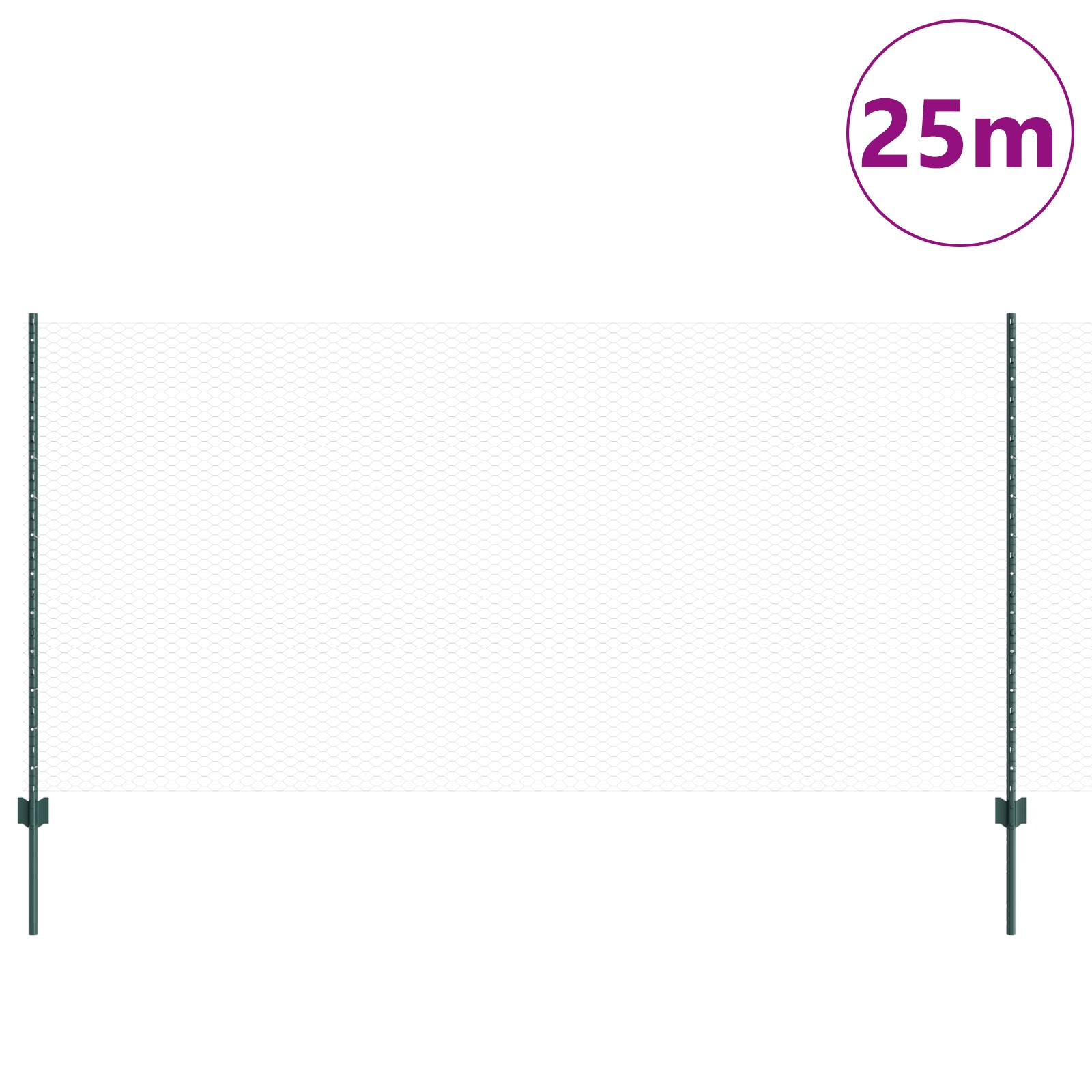 vidaXL Metallgartenzaunset Set aus 2 Grün Metall 25 x 1,2 Meter