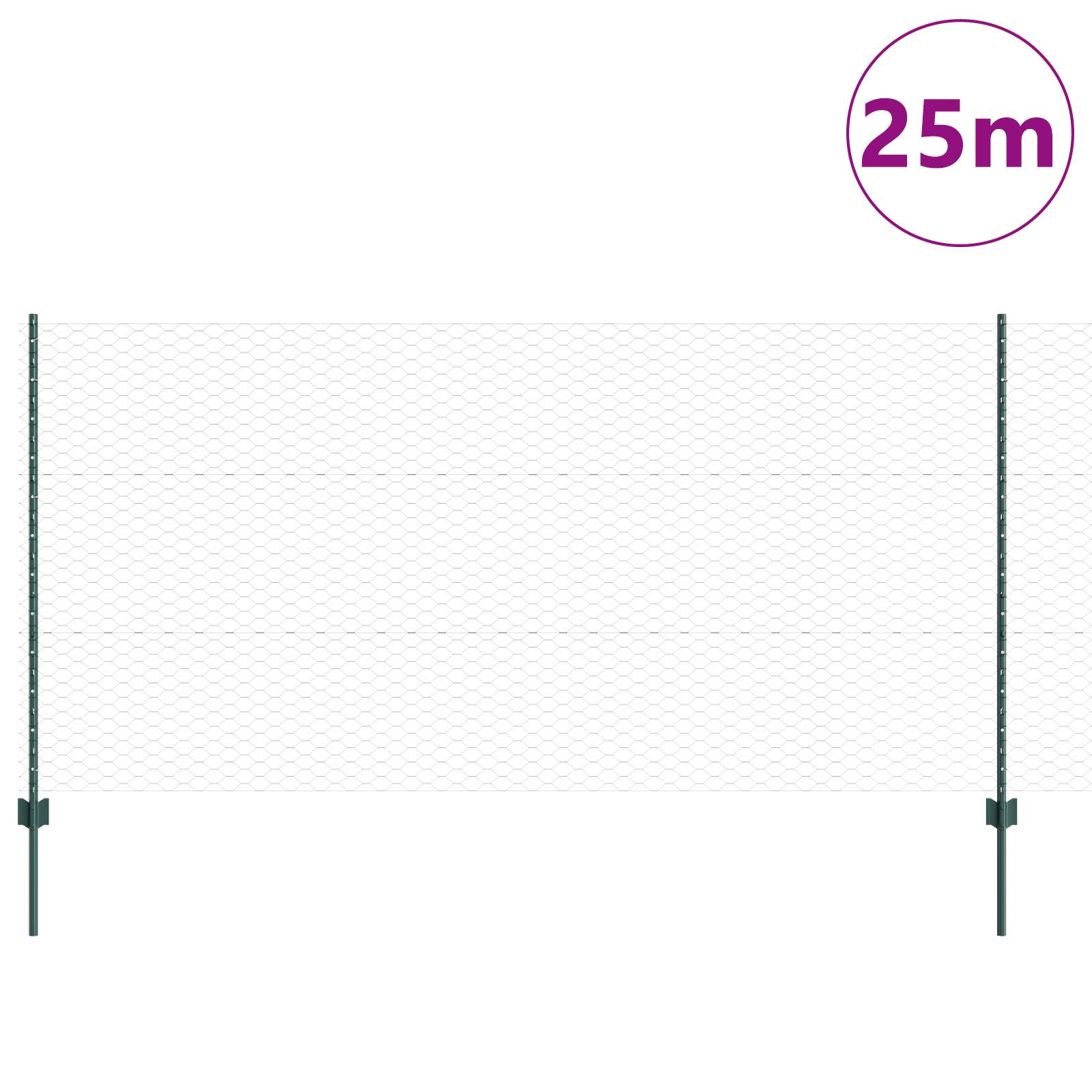 vidaXL Gartenzaunset Set aus 2 Grün Metall Groß Langlebig Gartenzaun