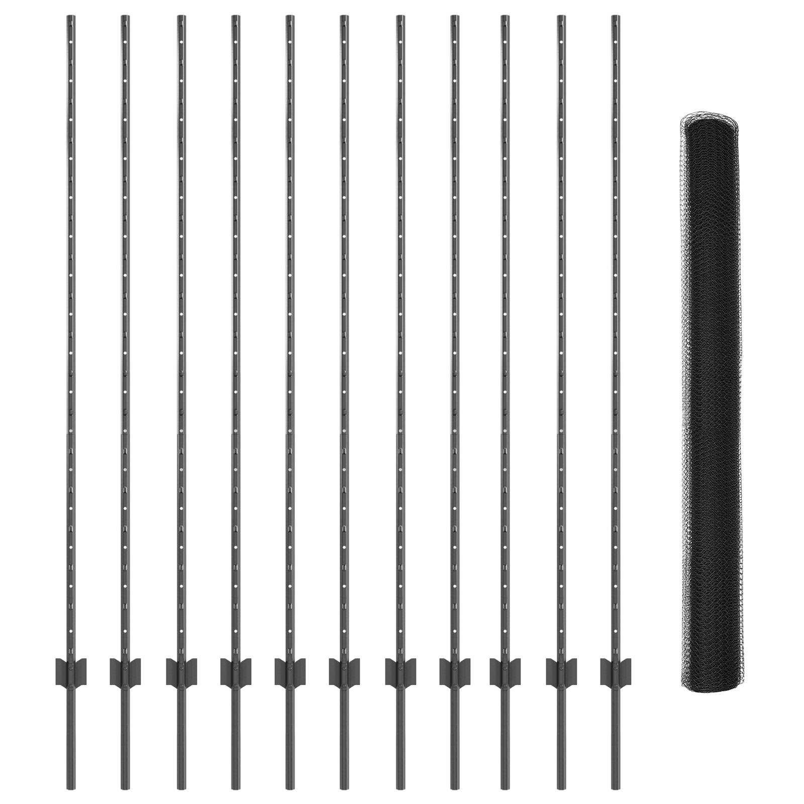 vidaXL Gartenzaunset Set aus 2 Grau Pulverbeschichteter Stahl 25 x 1,5 m