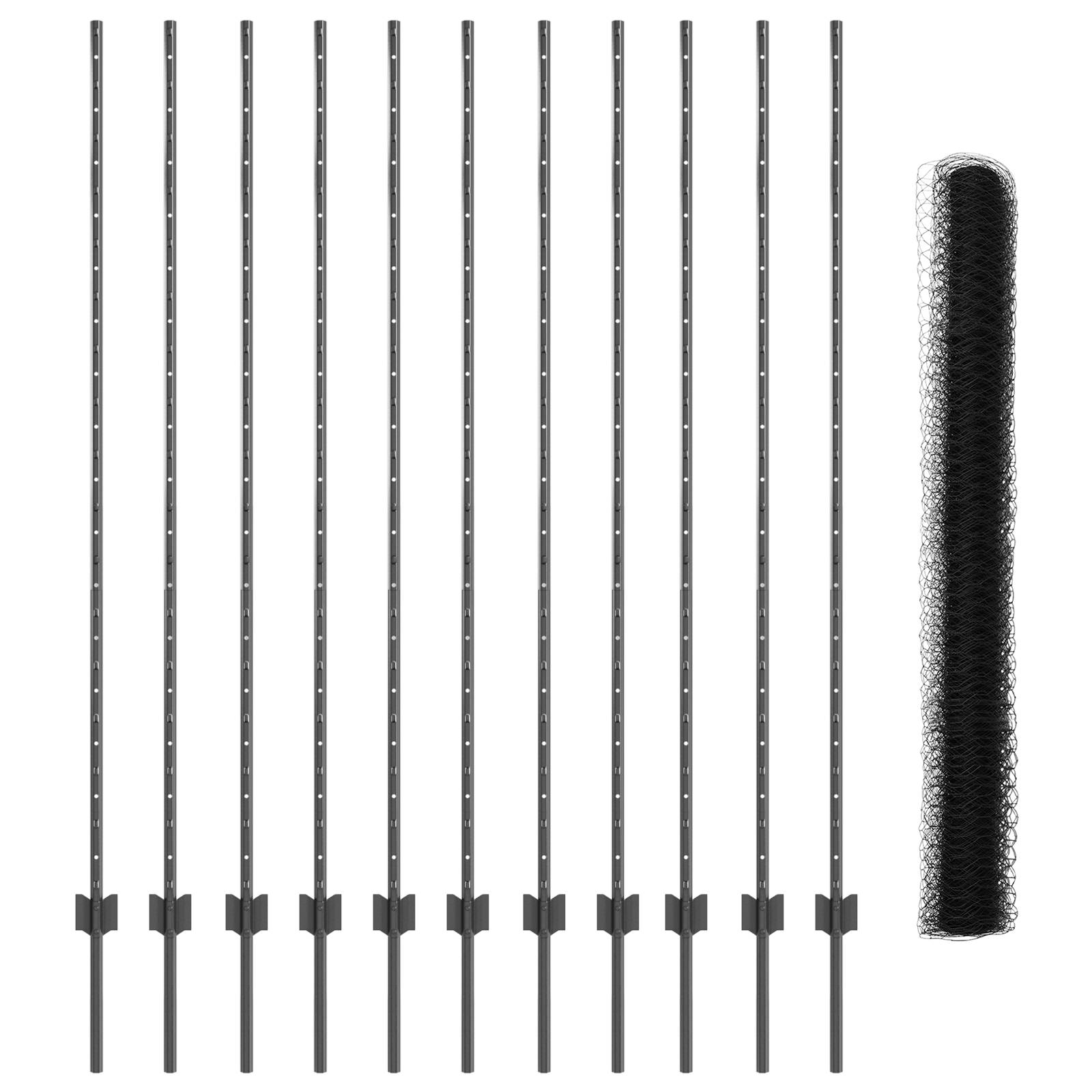 vidaXL Zaunpfosten 22 Stk. U-Channel Grau 160 cm Stahl