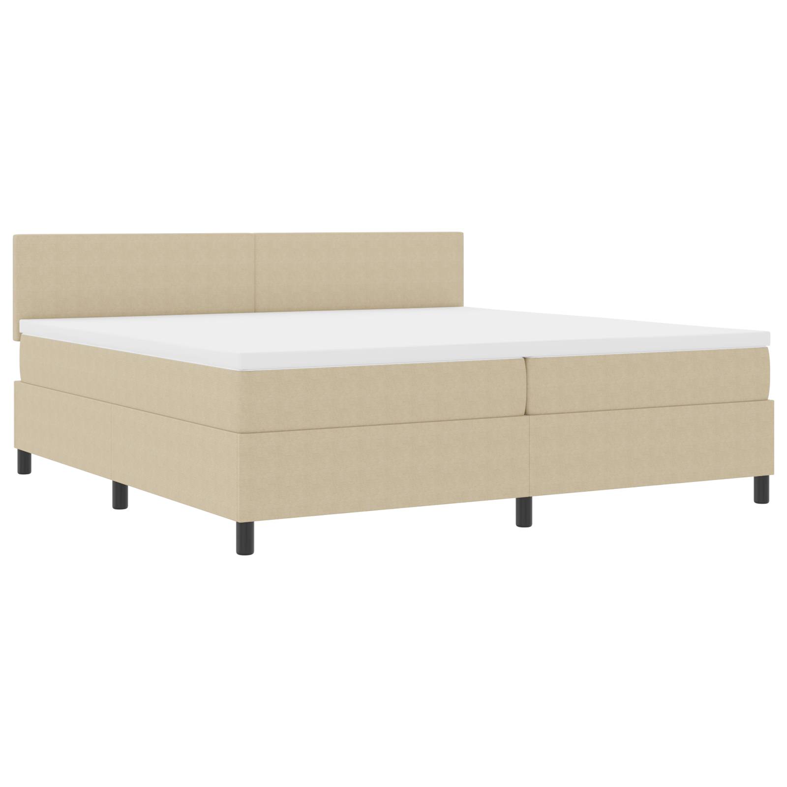 vidaXL Boxspringbett mit Matratze & LED Licht Grün Grau 200x200 cm Cordstoff