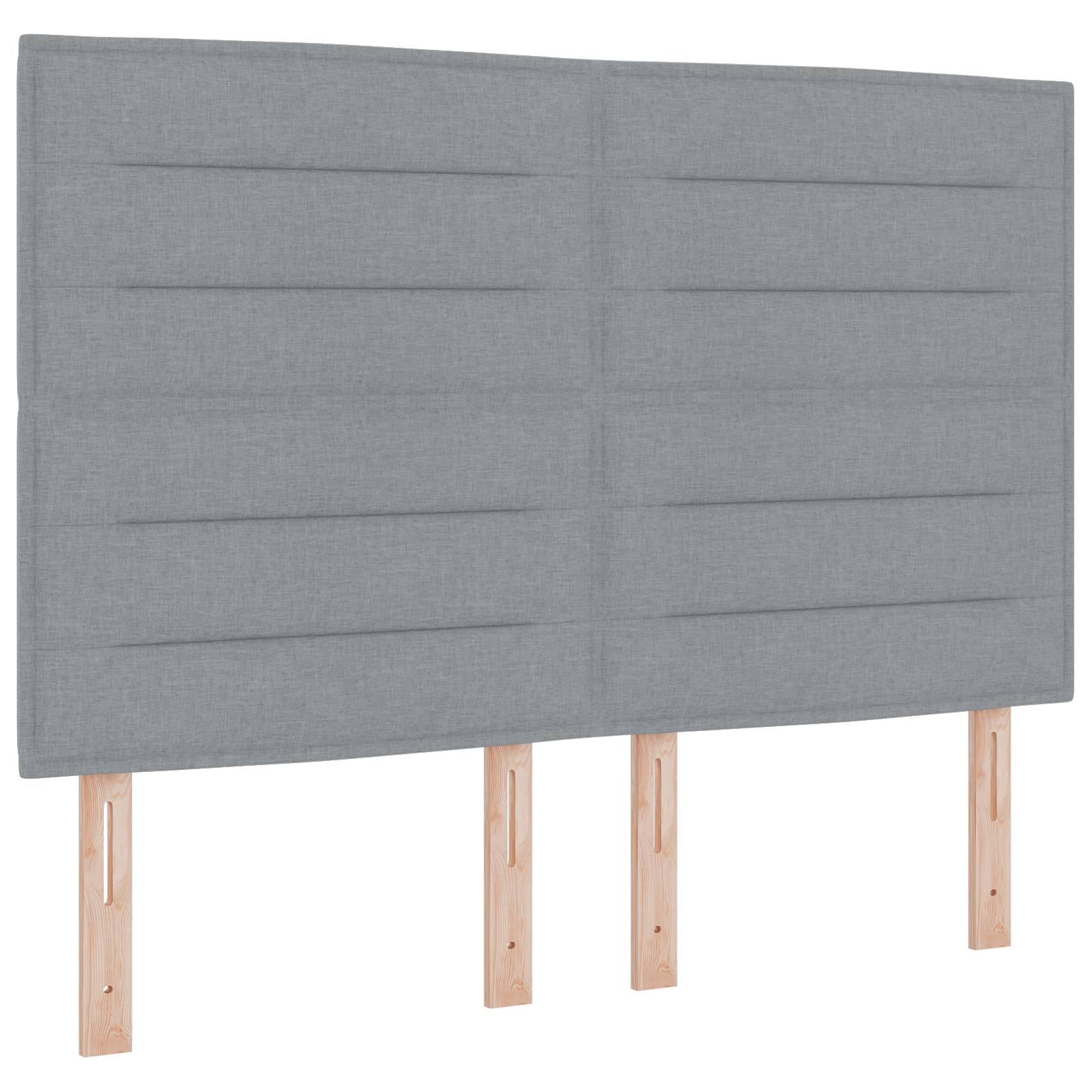 vidaXL Kopfteil Linien Design Hellgrau 140 cm Stoff