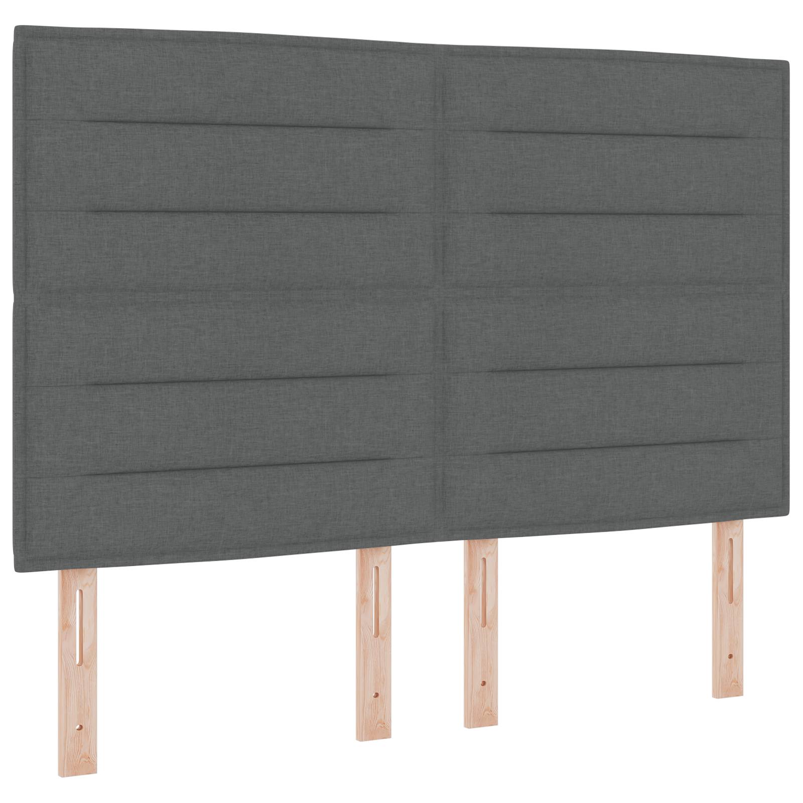 vidaXL Boxspringbett mit Matratze Dunkelgrau 140x200 cm Stoff