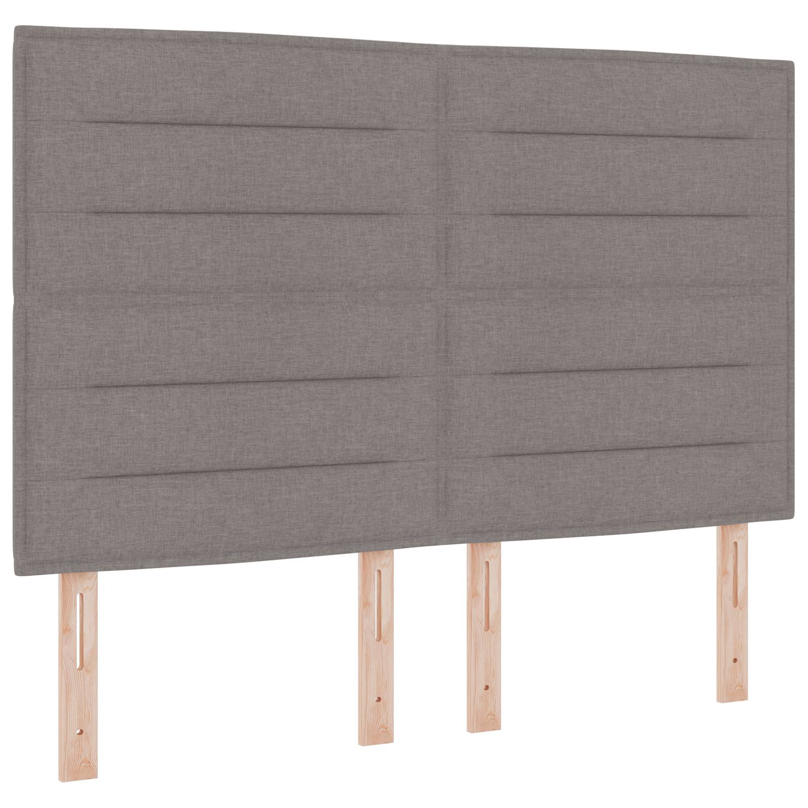 vidaXL LED Boxspringbett mit Matratze Taupe 140x200 cm Stoff