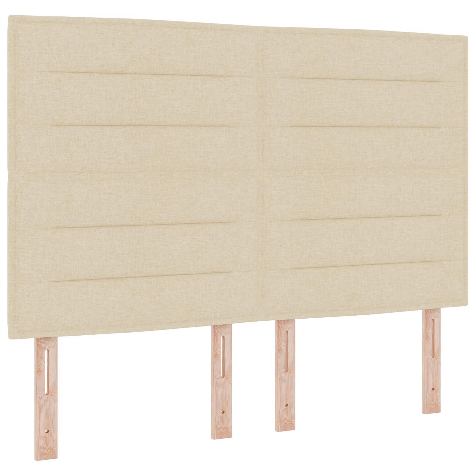 vidaXL Boxspringbett mit Matratze Creme 140x200 cm Stoff