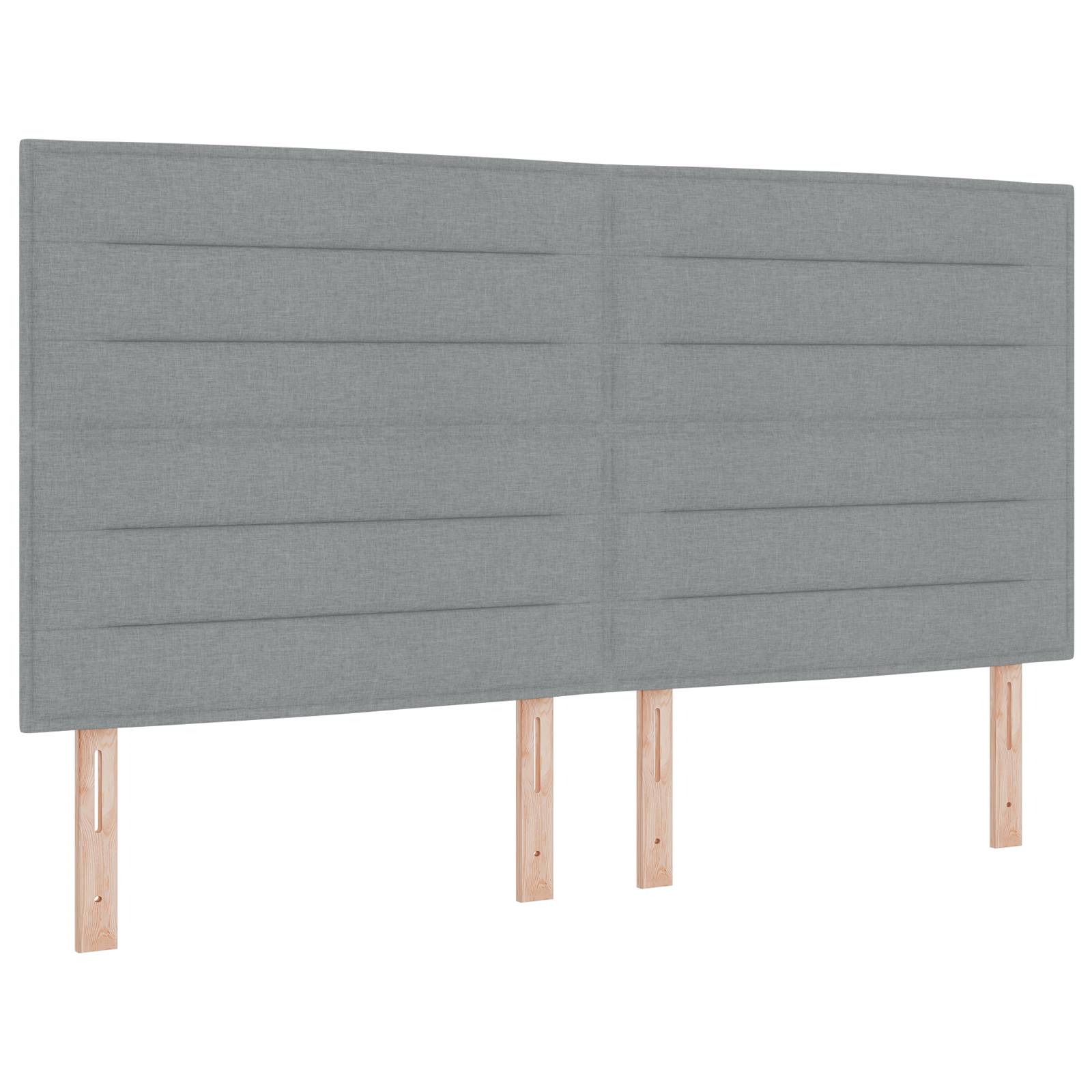 vidaXL Boxspringbett mit Matratze &amp; LED Licht Grau 180x200 cm Stoff