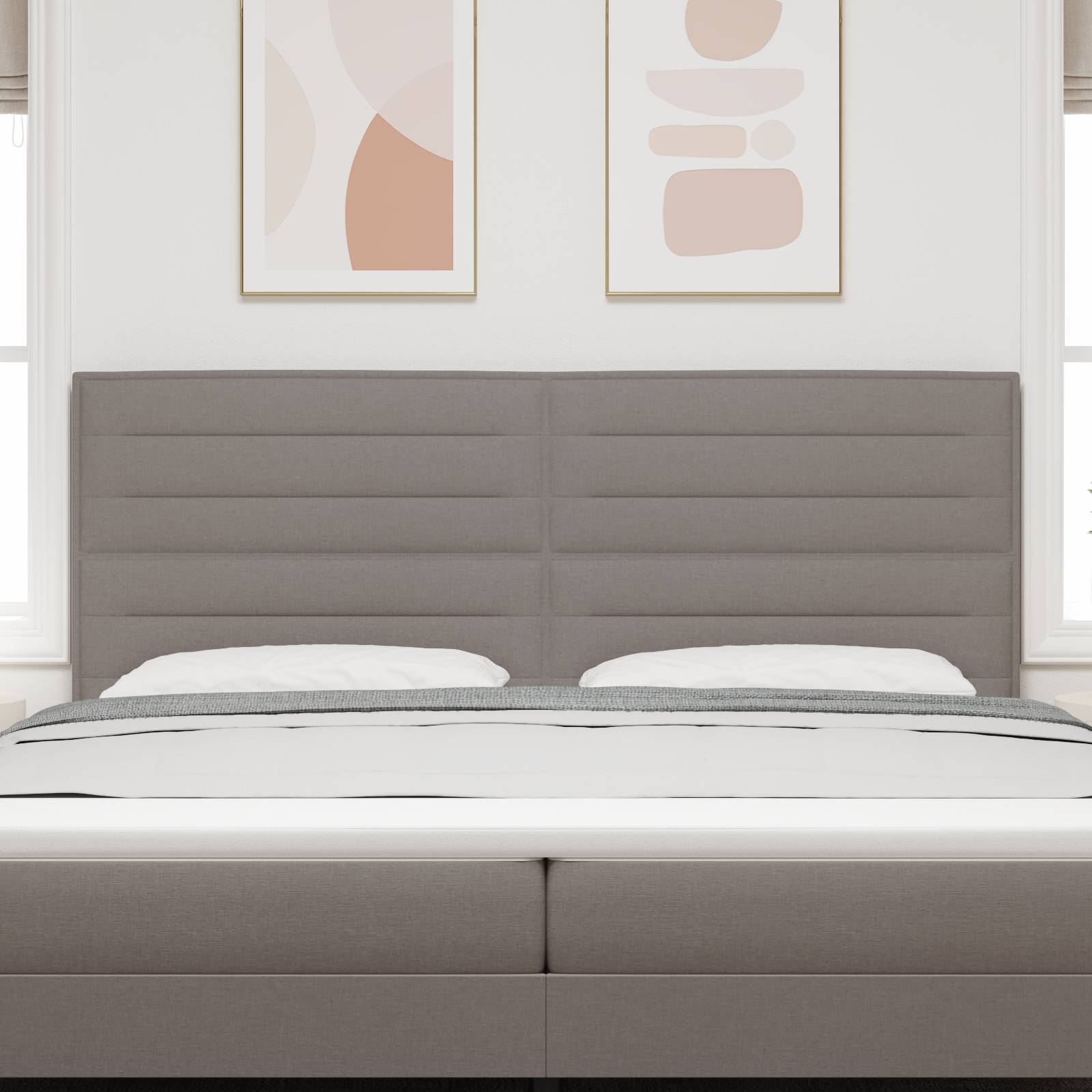 vidaXL Kopfteil Linien-Design Taupe 200 cm Stoff