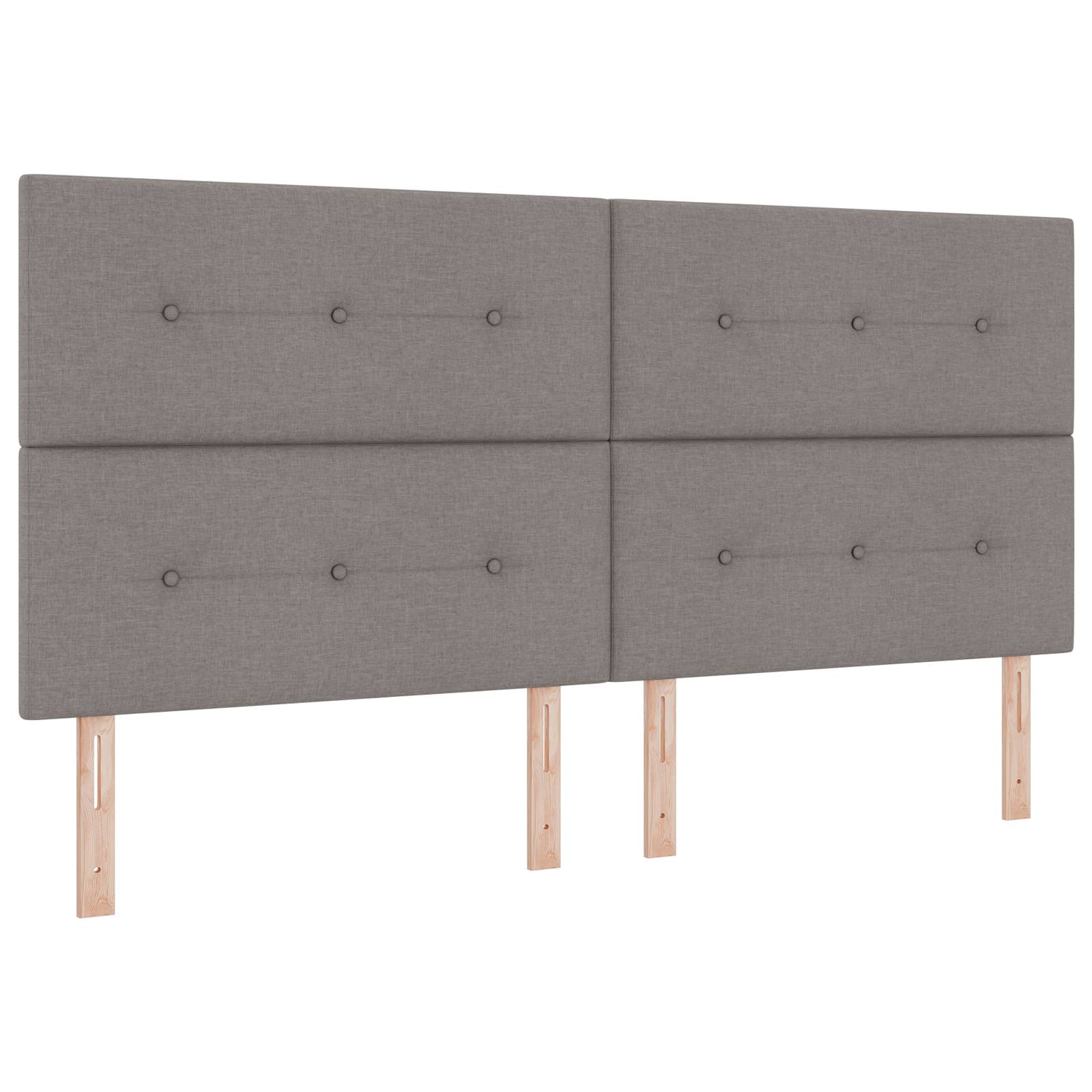 vidaXL Boxspringbett mit Matratze und LED in Taupe, 200x200 cm Stoff
