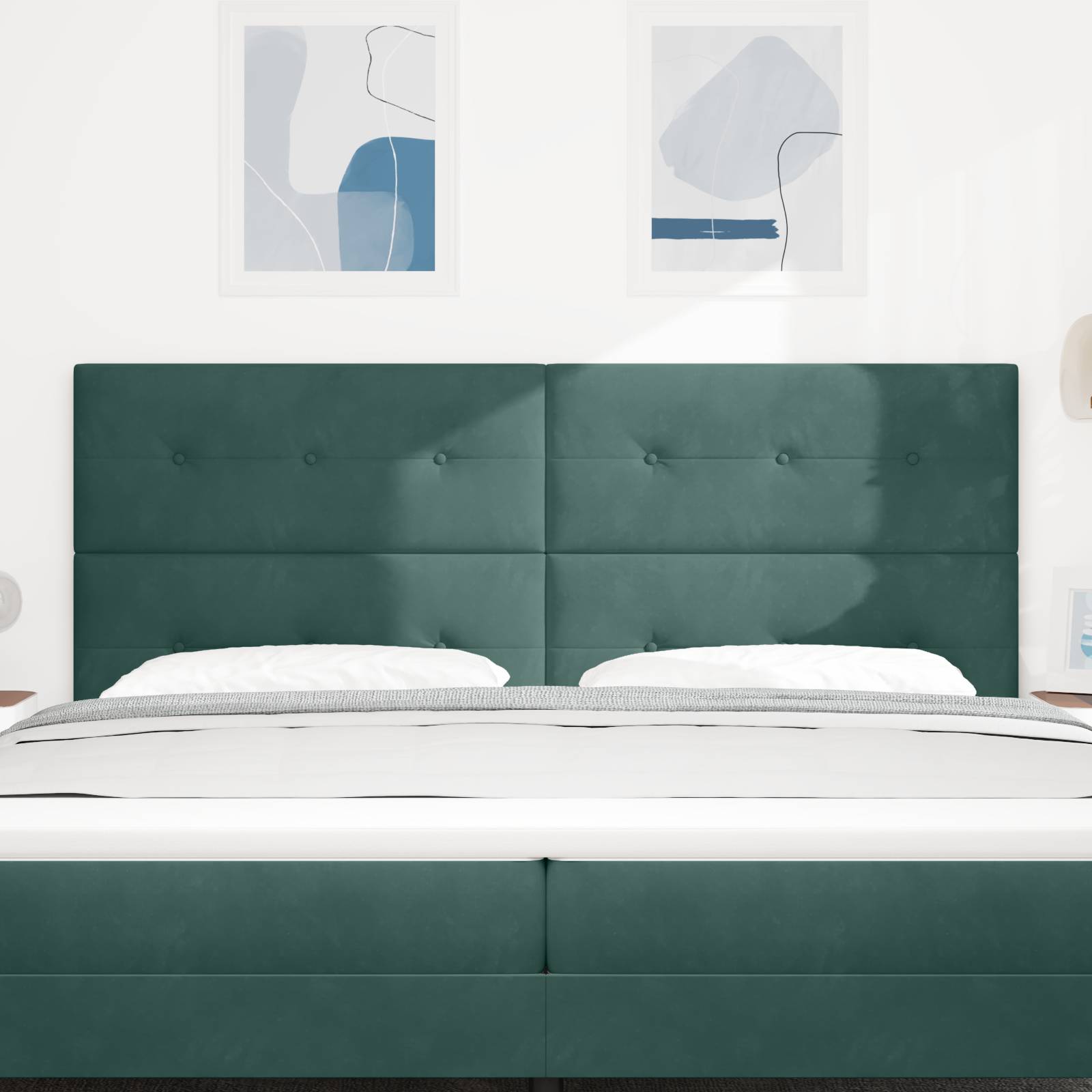 vidaXL LED Kopfteil Dunkelgrün 100 cm Samt
