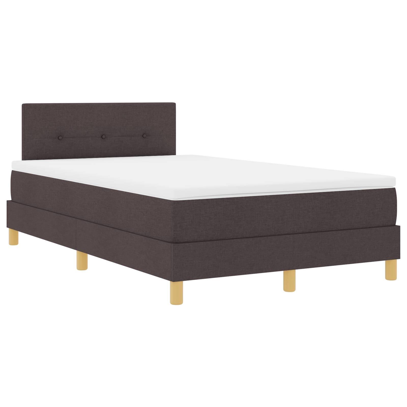 vidaXL Boxspringbett mit Matratze Dunkelbraun 120x200 cm Stoff