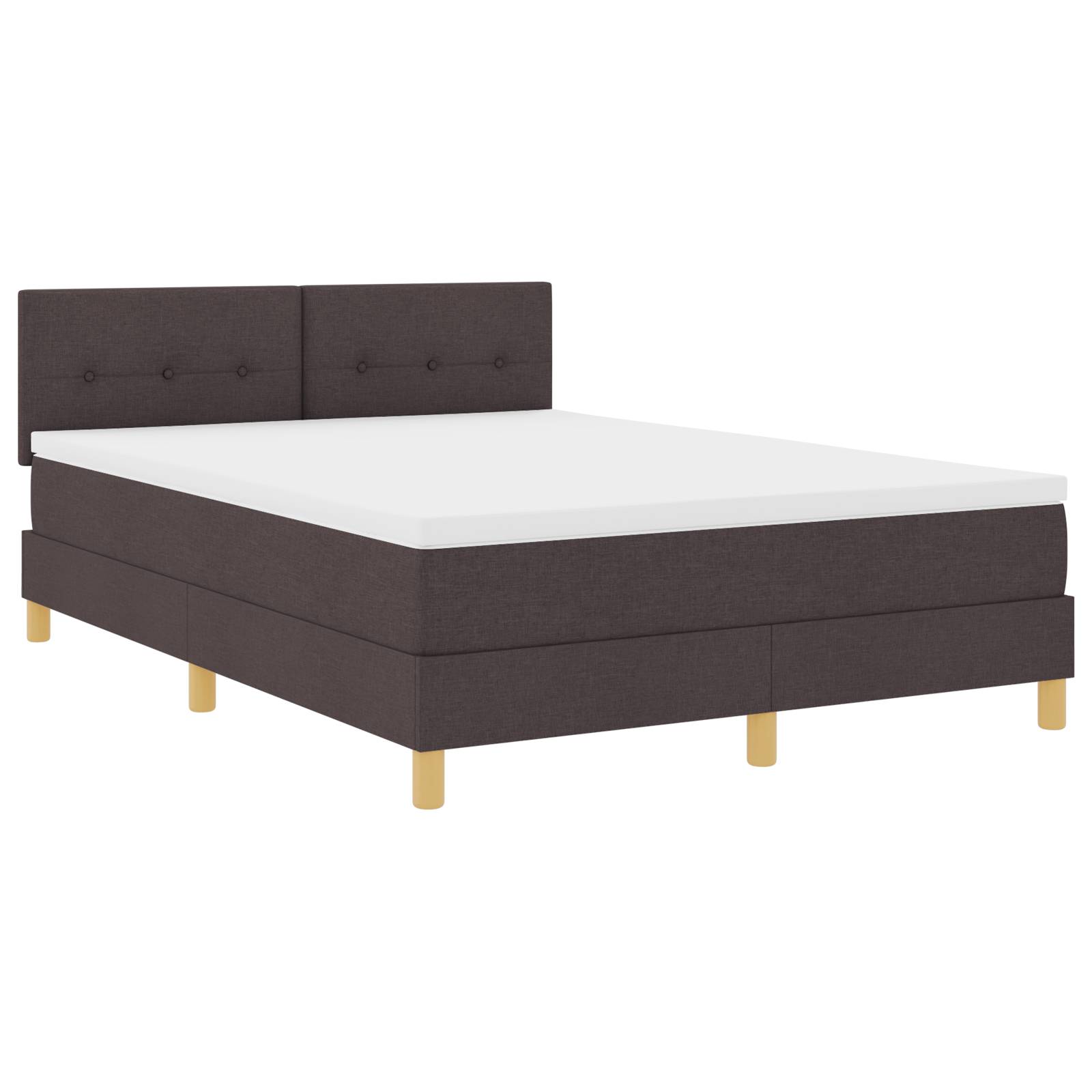 vidaXL Boxspringbett mit Matratze Dunkelbraun 140x200 cm Stoff