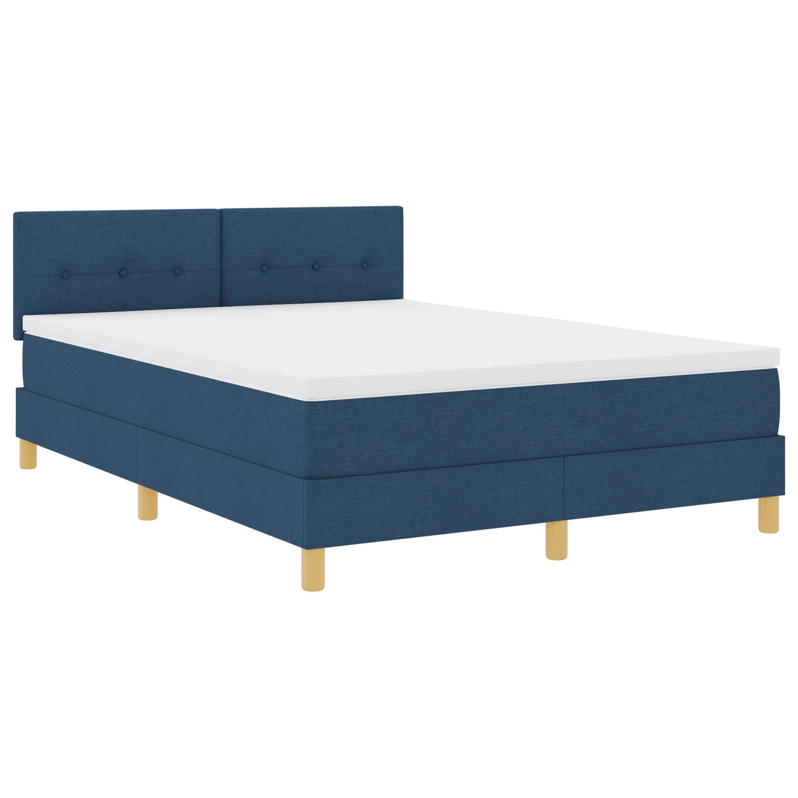 vidaXL Boxspringbett mit Matratze Blau 140x190 cm Stoff