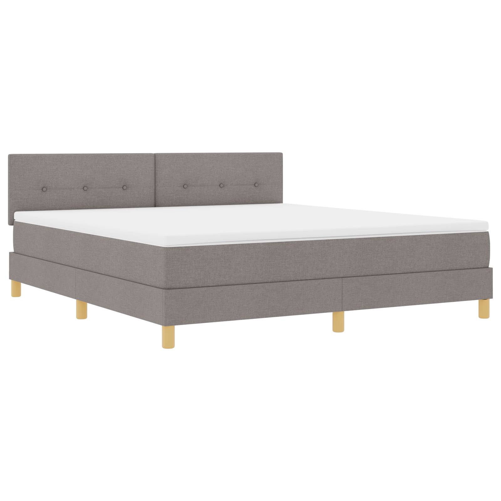 vidaXL Boxspringbett mit Matratze Taupe 180x200 cm Stoff