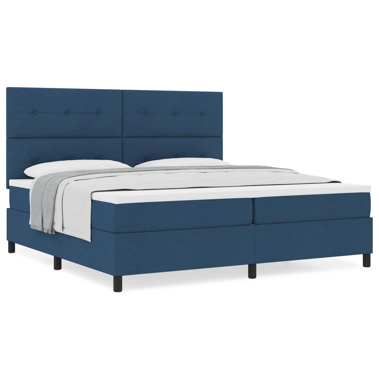 vidaXL Boxspringbett mit Matratze Blau 200x200 cm Stoff