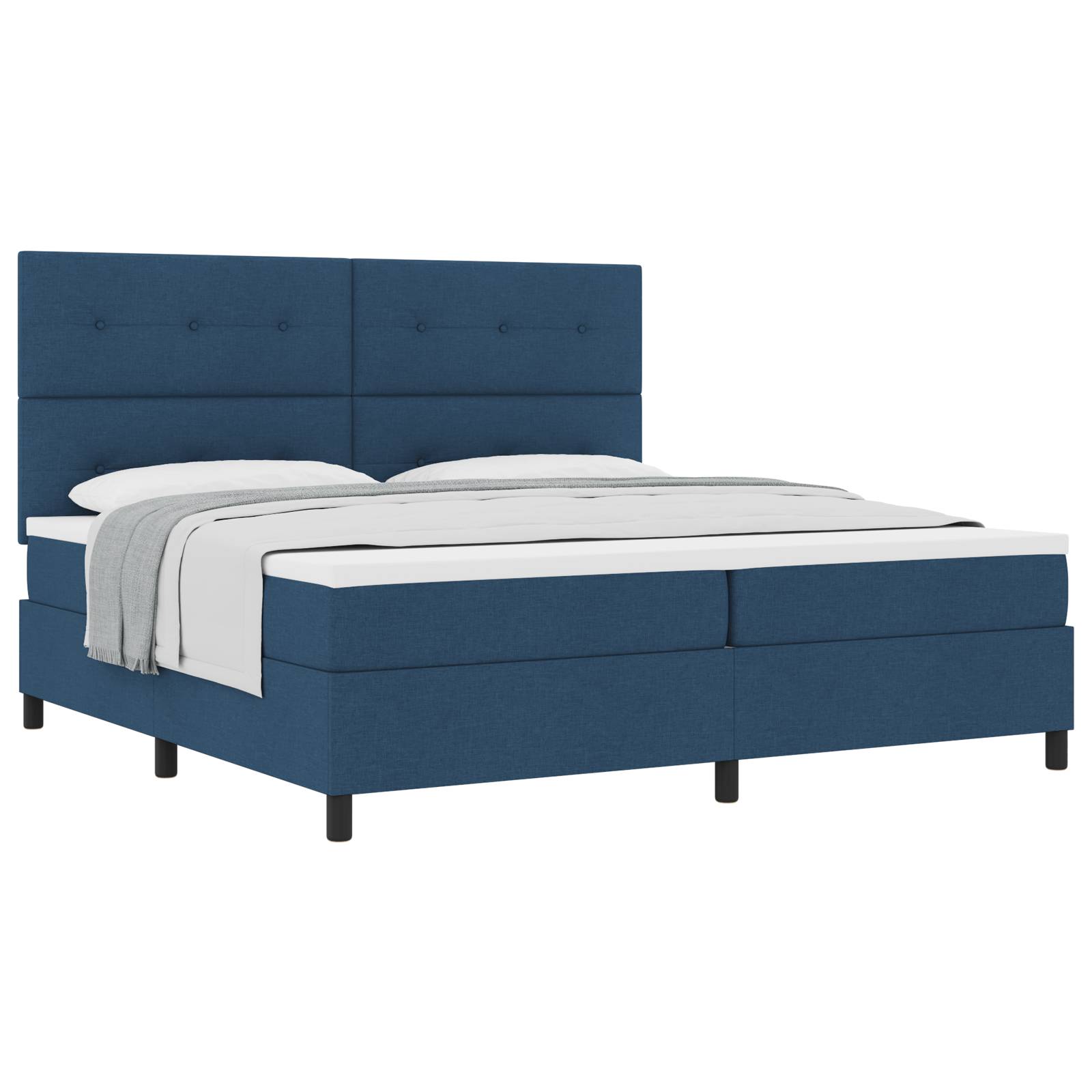 vidaXL Boxspringbett mit Matratze Blau 200x200 cm Stoff