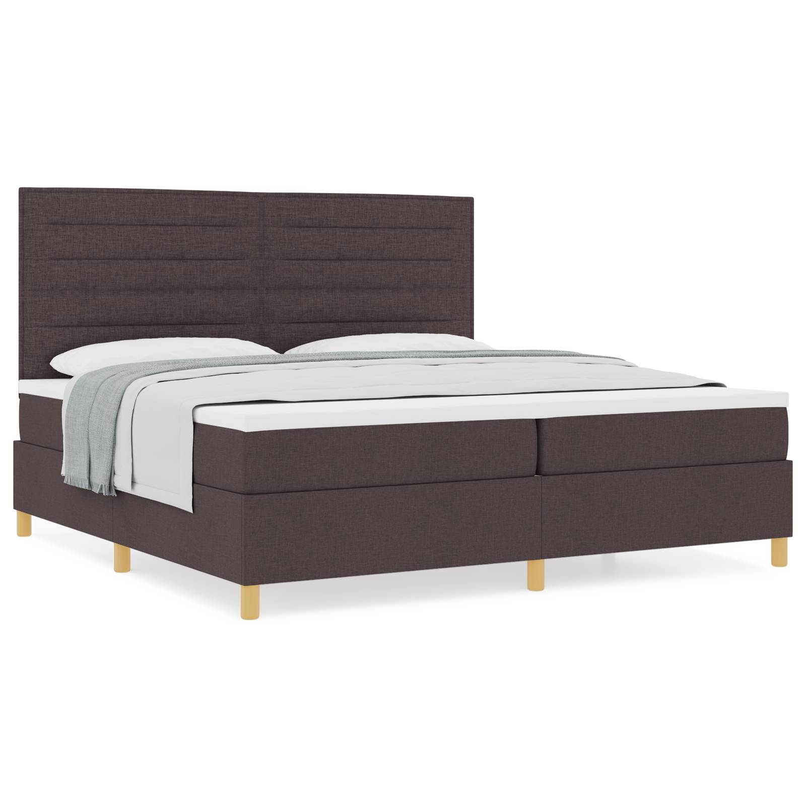 vidaXL Boxspringbett mit Matratze Dunkelbraun 200x200 cm Stoff