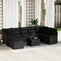 vidaXL 10-tlg. Garten-Sofagarnitur mit Kissen Beige Poly Rattan vidaXL 10-tlg. Garten-Sofagarnitur mit Kissen Beige Poly Rattan
