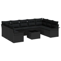 vidaXL 10-tlg. Garten-Sofagarnitur mit Kissen Beige Poly Rattan vidaXL 10-tlg. Garten-Sofagarnitur mit Kissen Beige Poly Rattan