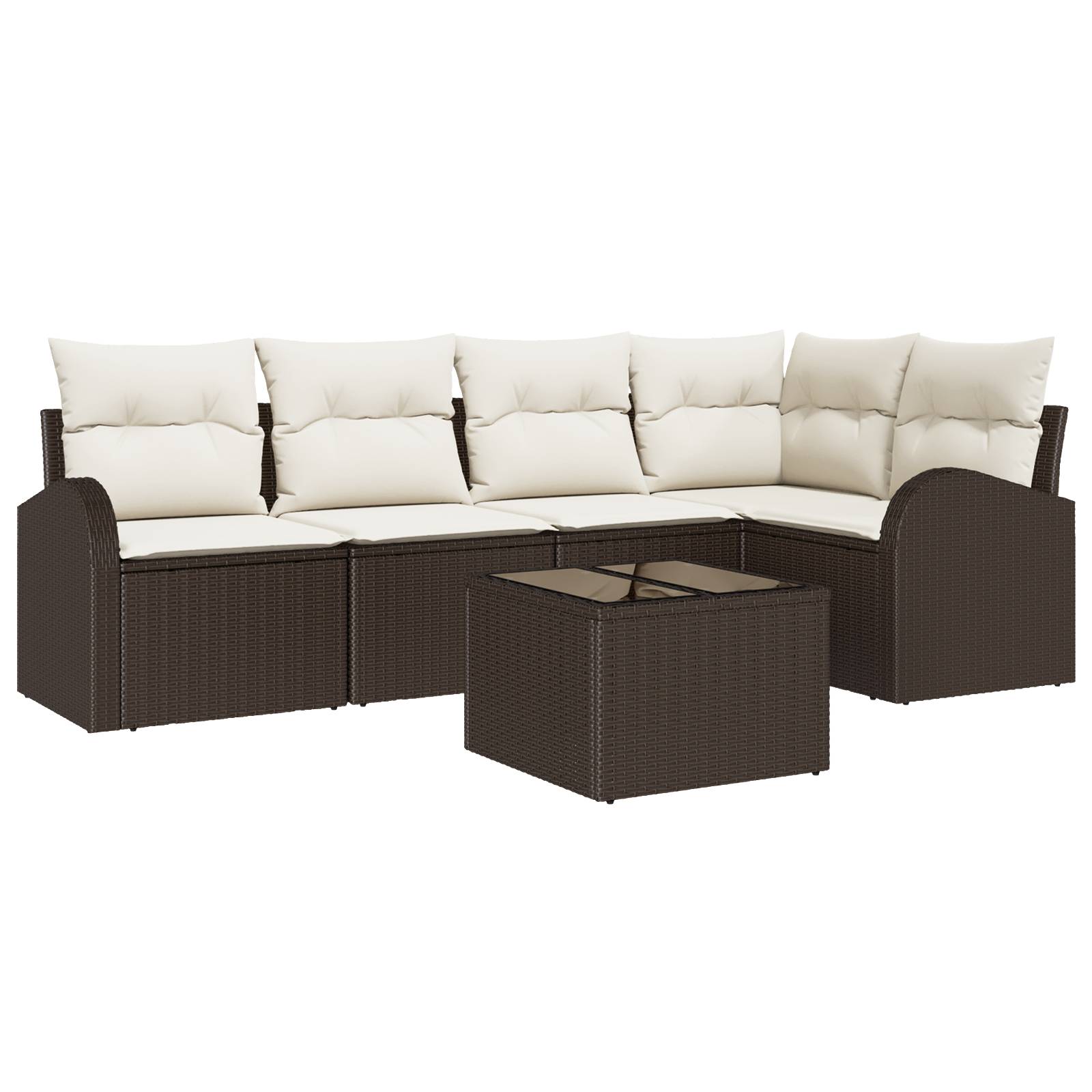 vidaXL 5-teiliges Garten Sofa Set mit Kissen Grau Poly Rattan