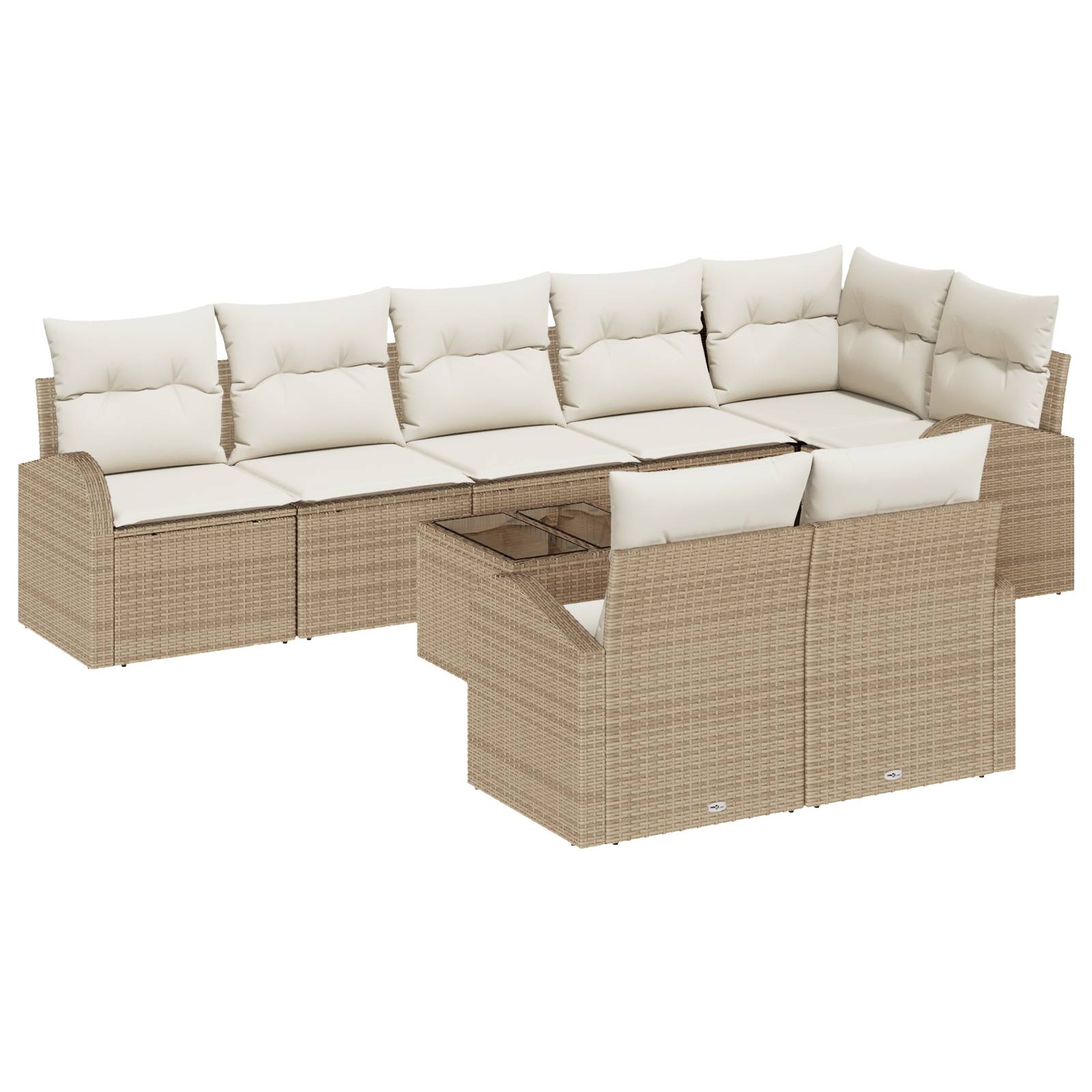 vidaXL 9-teiliges Garten Sofa Set mit Kissen Braun Poly Rattan