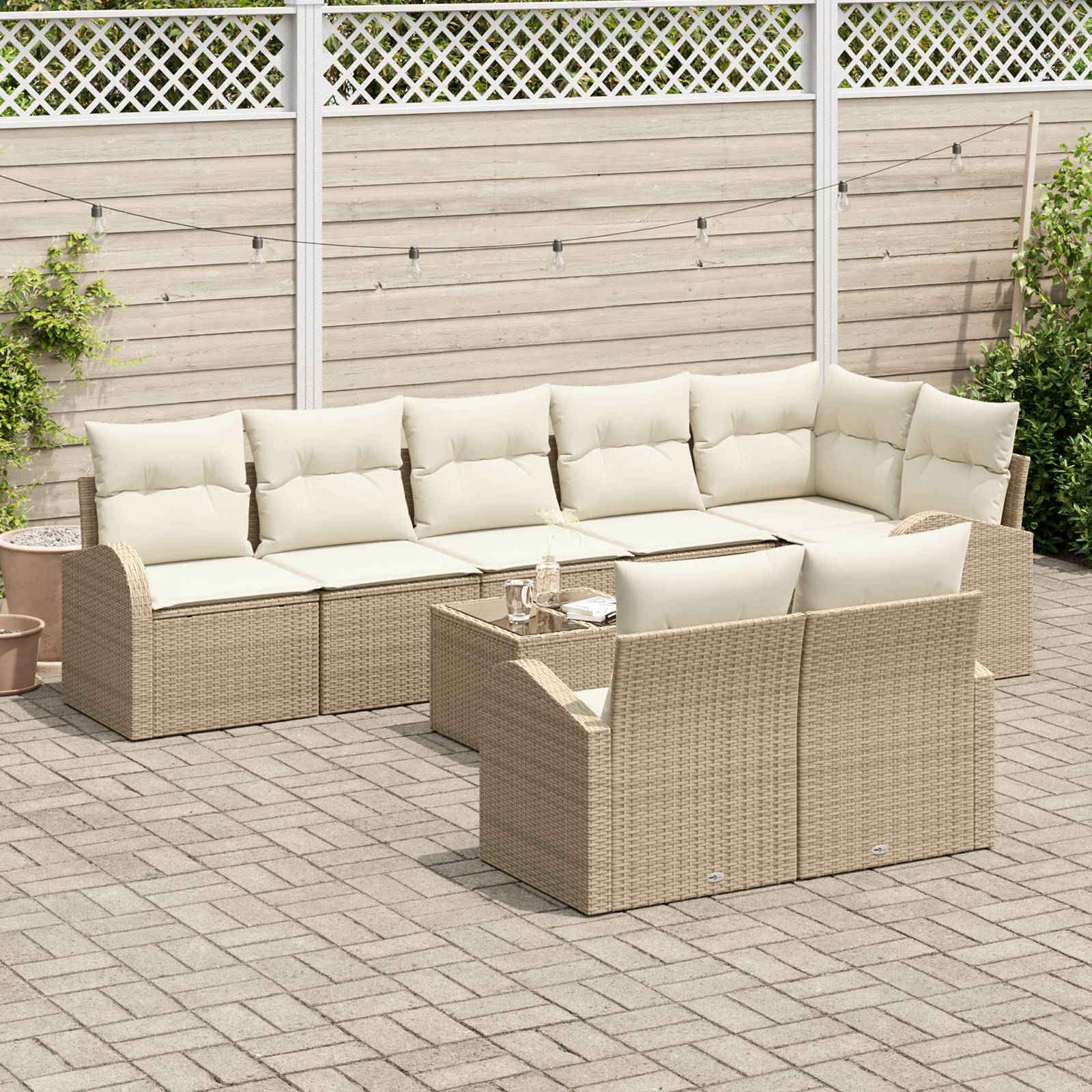 vidaXL 9-teiliges Garten Sofa Set mit Kissen Braun Poly Rattan