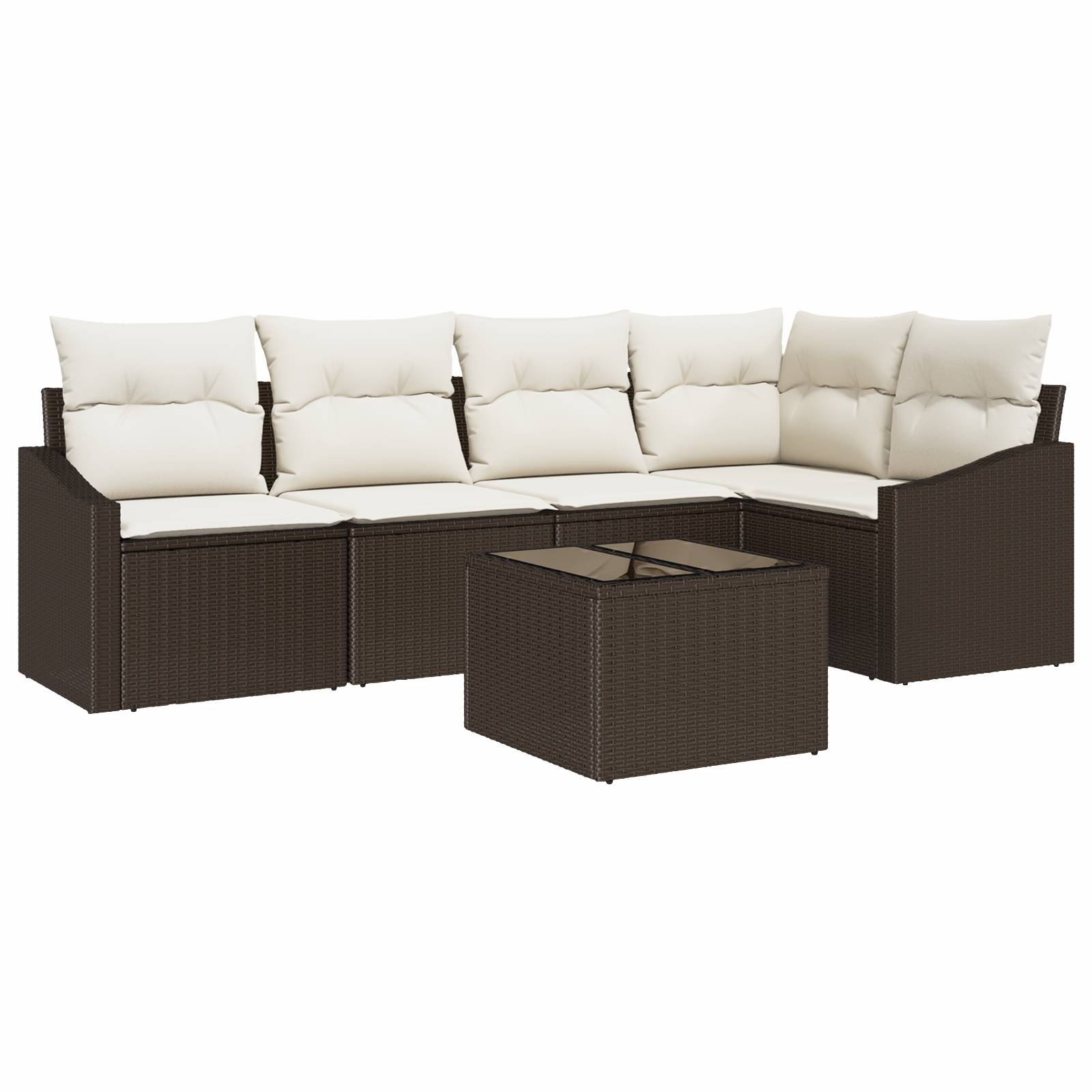 vidaXL 5-tlg. Garten-Essgruppe mit Kissen Grau Poly Rattan