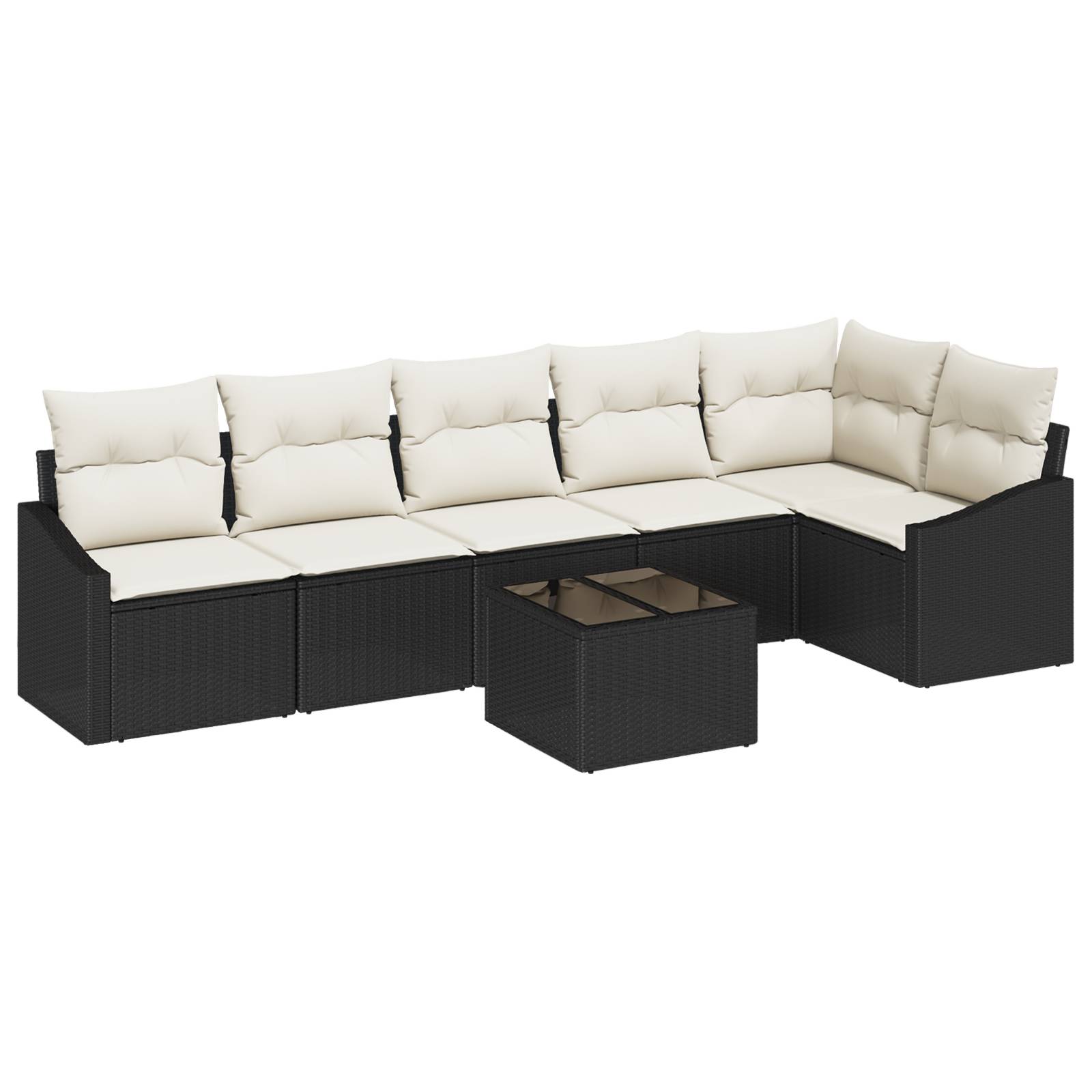 vidaXL 6-tlg. Garten-Essgruppe mit Kissen Braun Poly Rattan