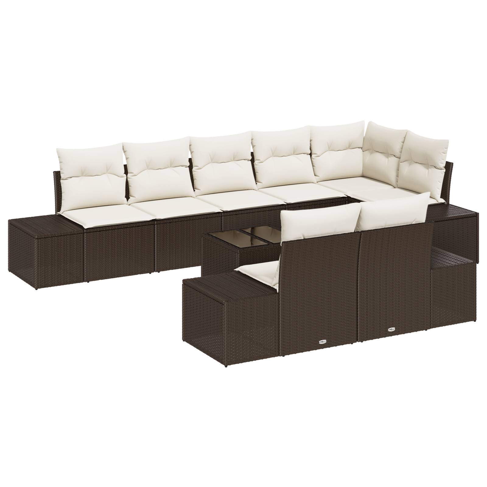 vidaXL 8-tlg. Garten-Sofagarnitur mit Kissen Grau Poly Rattan