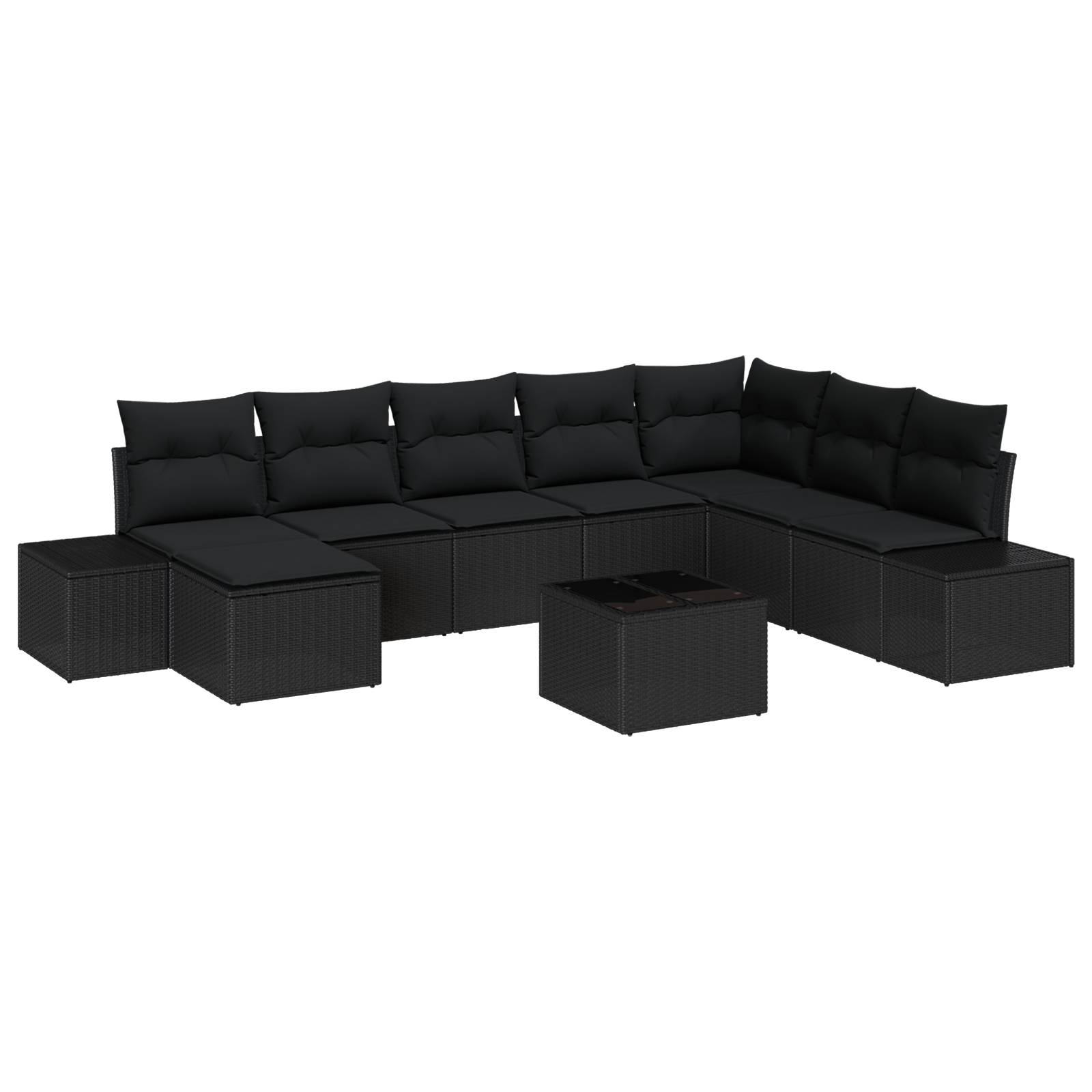 vidaXL 9-teiliges Garten-Sofa-Set mit Kissen Beige Poly-Rattan