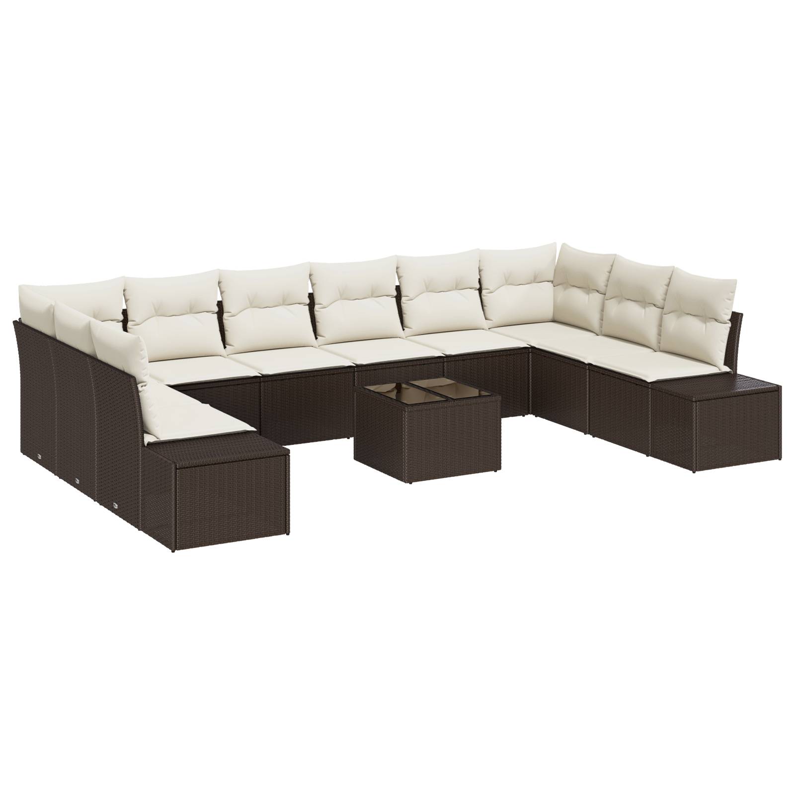 vidaXL 10-teiliges Garten Sofa Set mit Kissen Grau Poly Rattan