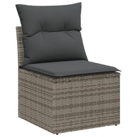 vidaXL 5-teiliges Garten Sofa Set mit Kissen Grau Poly Rattan vidaXL 5-teiliges Garten Sofa Set mit Kissen Grau Poly Rattan
