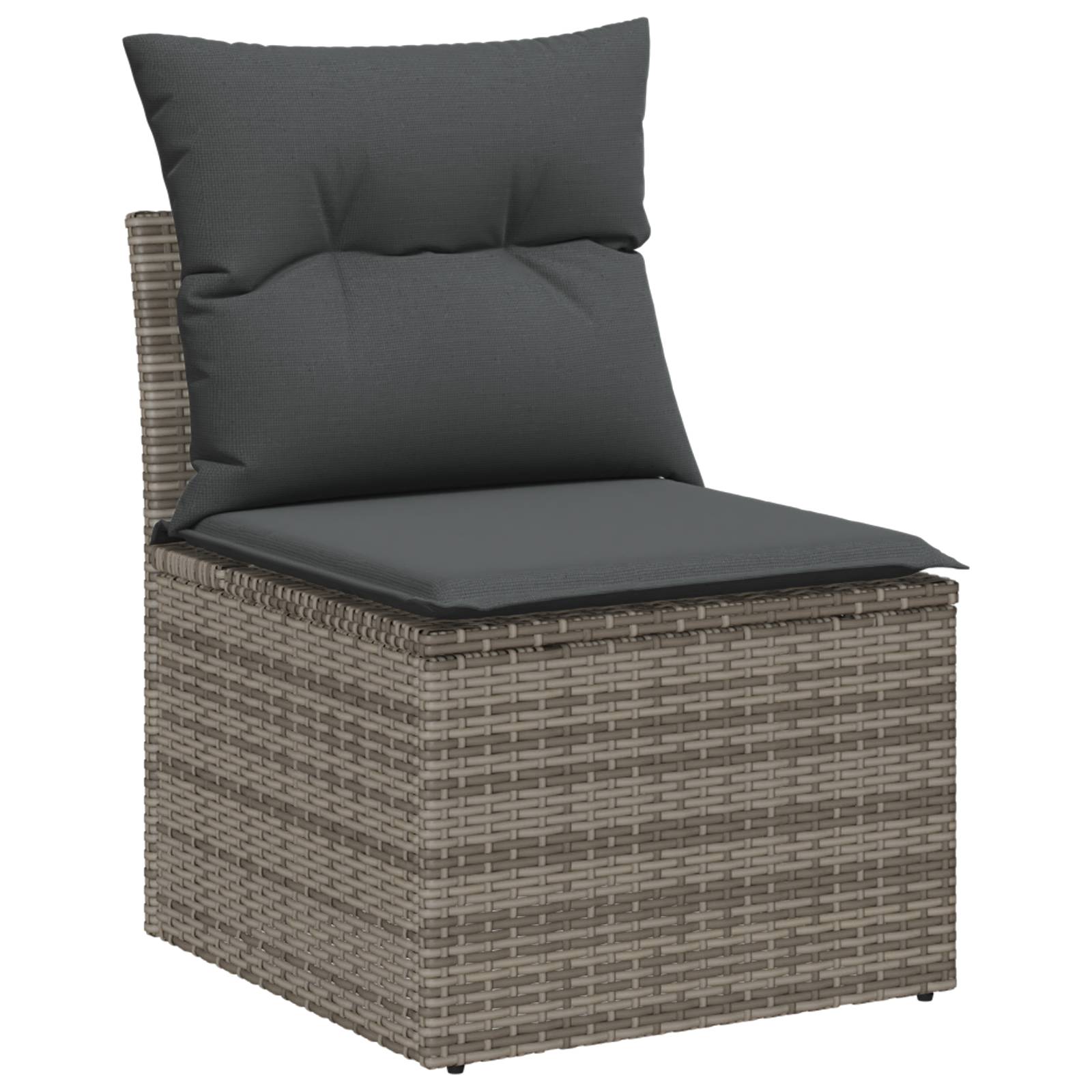 vidaXL 8-teilige Garten Sofa Set mit Kissen Grau Poly Rattan Akazie