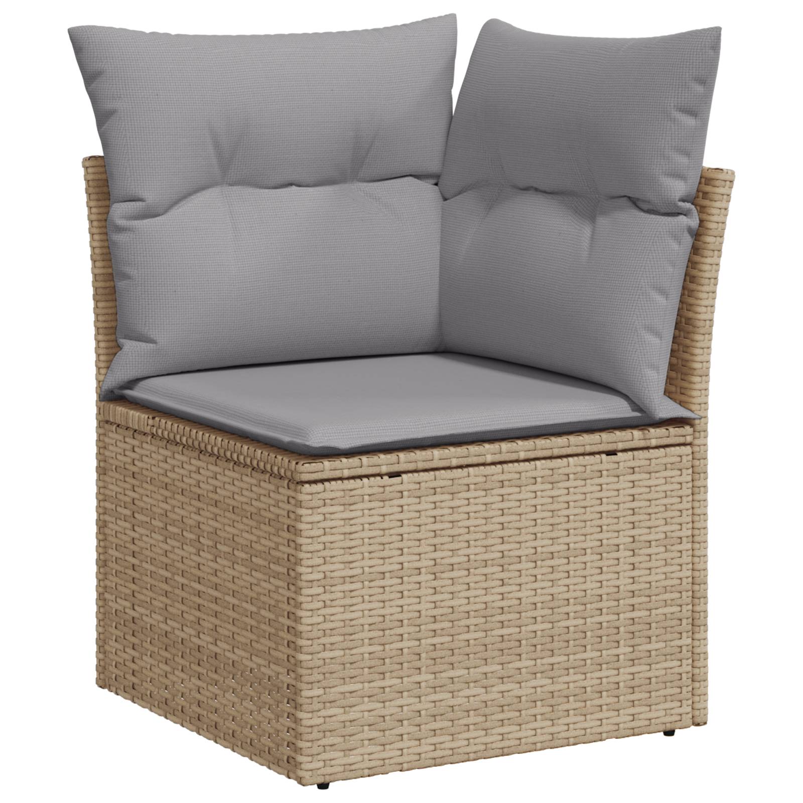 vidaXL 5-teiliges Garten Sofaset mit Kissen Beige Poly Rattan