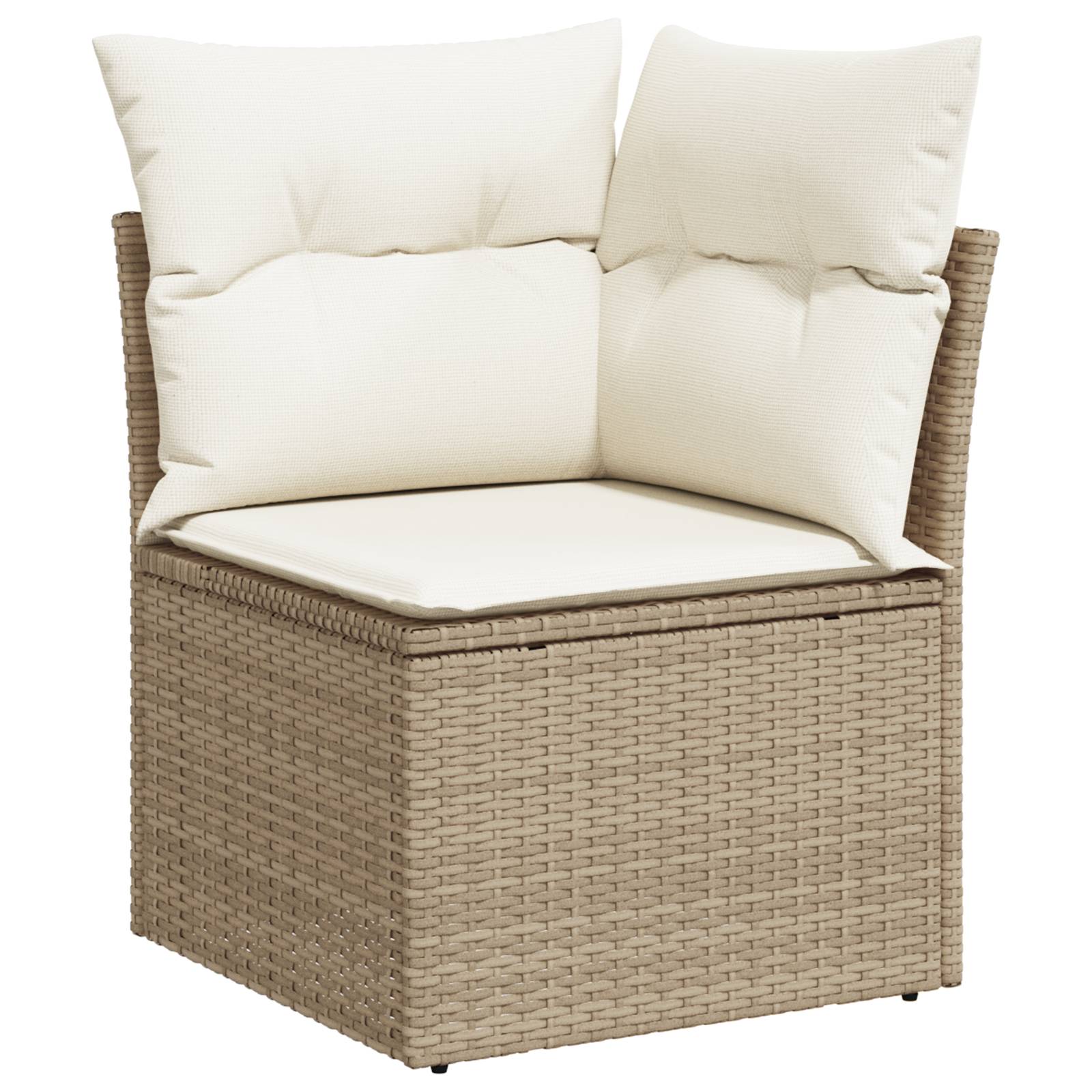 vidaXL 9-tlg. Garten-Sofagarnitur mit Kissen Beige Poly Rattan Akazie