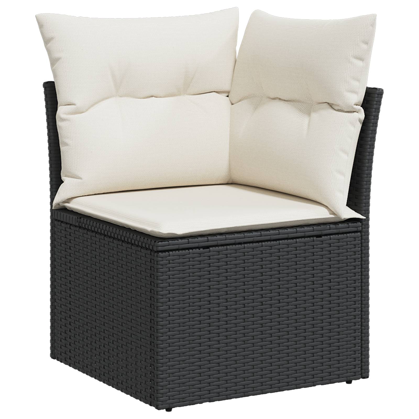 vidaXL 7-teiliges Garten Sofa Set mit Kissen Schwarz Poly Rattan