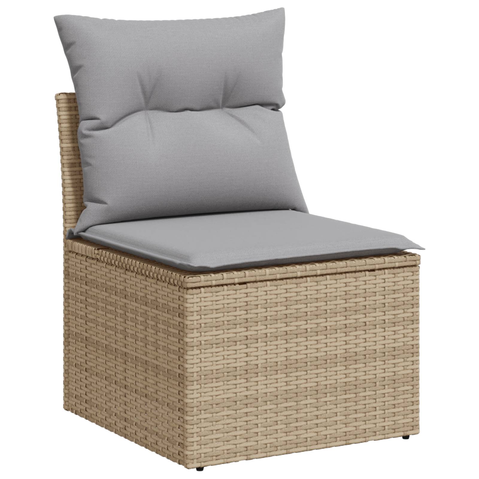 vidaXL 10-teiliges Garten-Sofa-Set mit Kissen aus beigem Poly-Rattan
