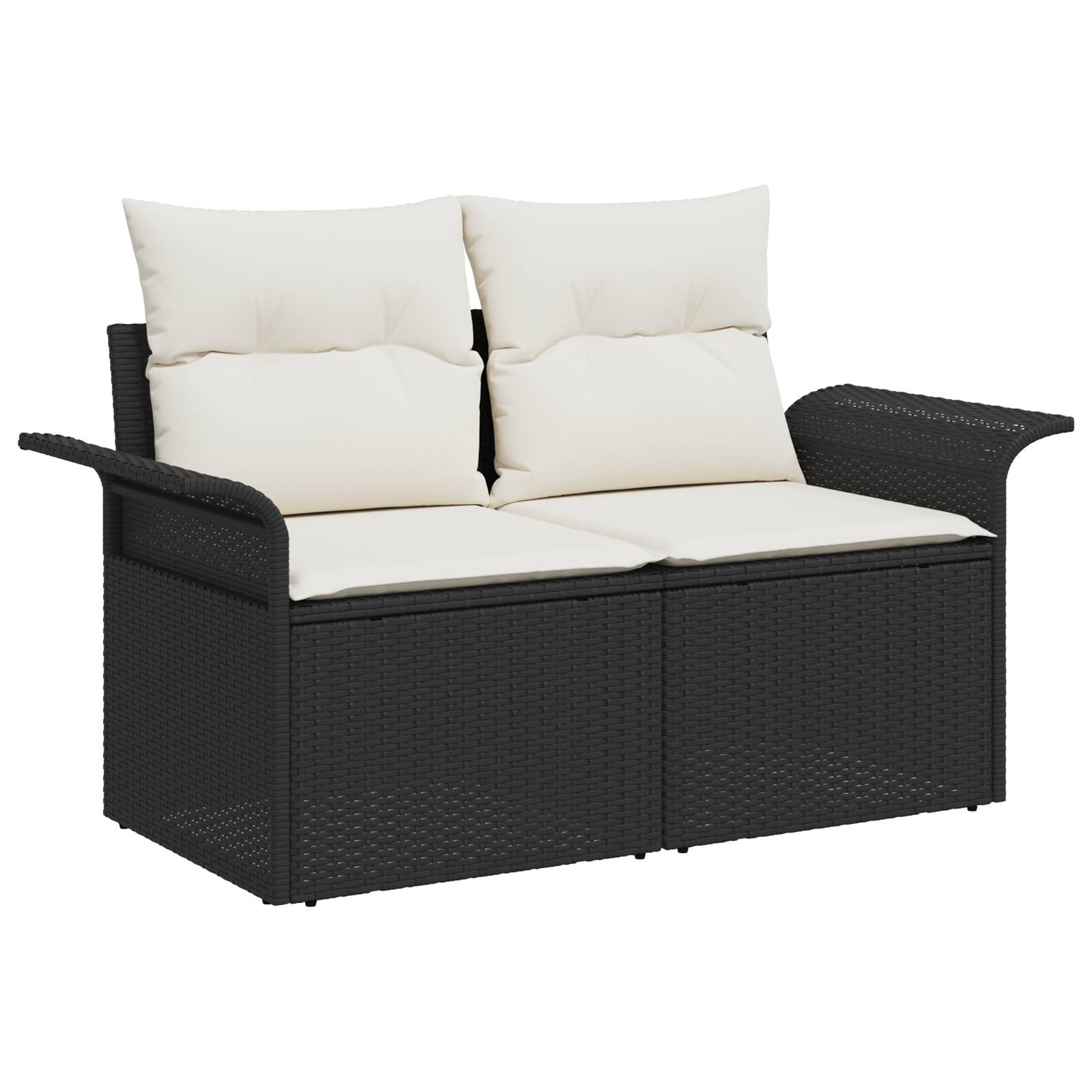 vidaXL 8-teiliges Garten-Sofa-Set mit Kissen Schwarz Poly-Rattan Akazie