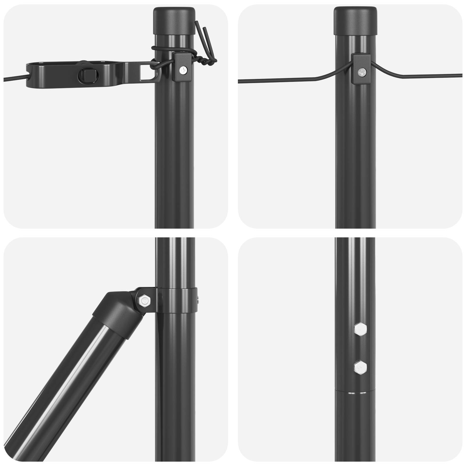 vidaXL Zaunpfosten mit Bodenplatten 26 Stk Ø32mm 83,5cm Stahl Verzinkt