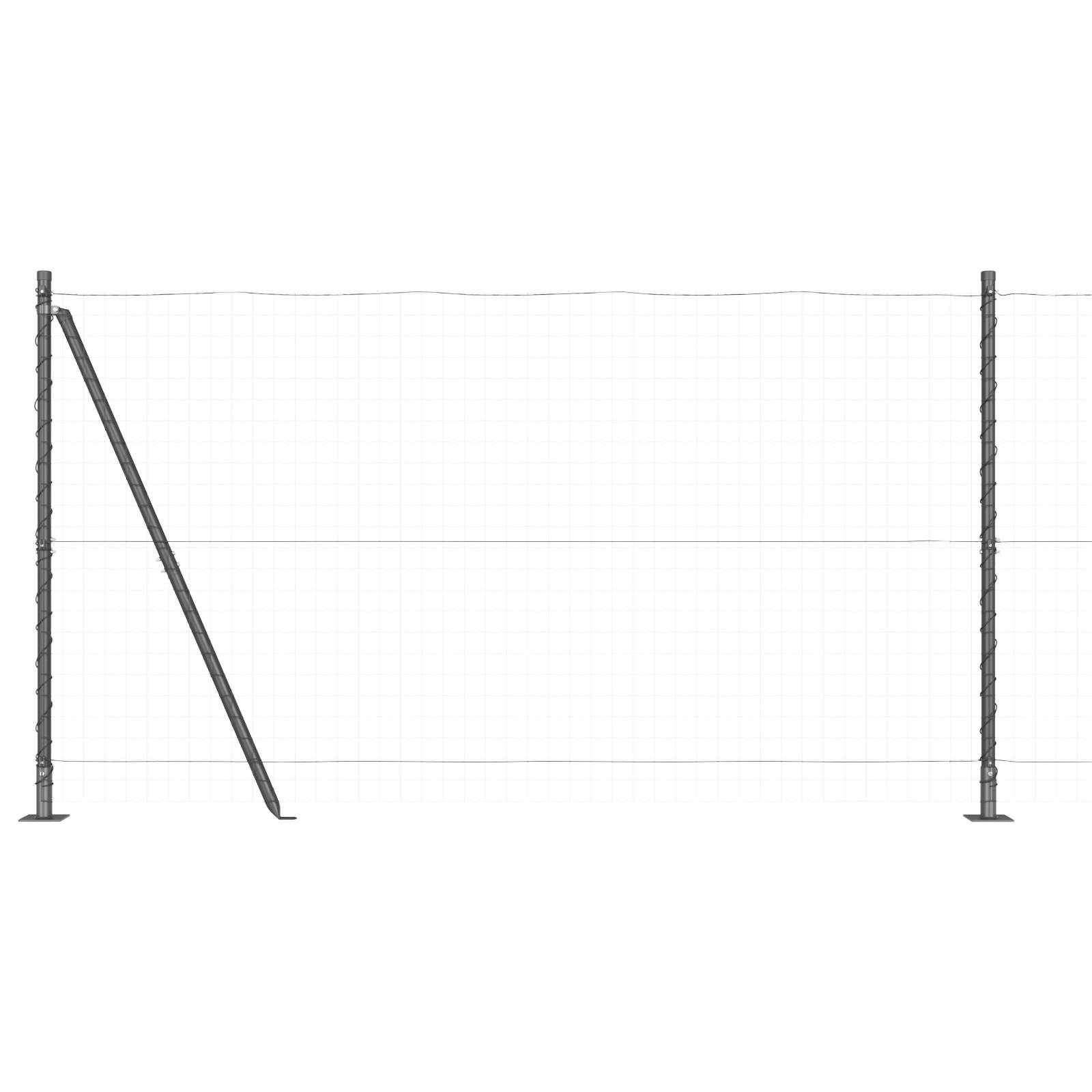 vidaXL Zaunpfosten mit Bodenplatten 52 Stk Ø32mm 78,5cm Stahl Verzinkt