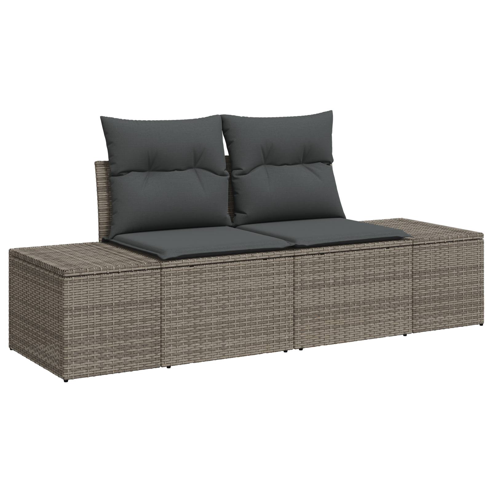 vidaXL 6-teiliges Garten-Sofa-Set mit Kissen Grau Poly Rattan