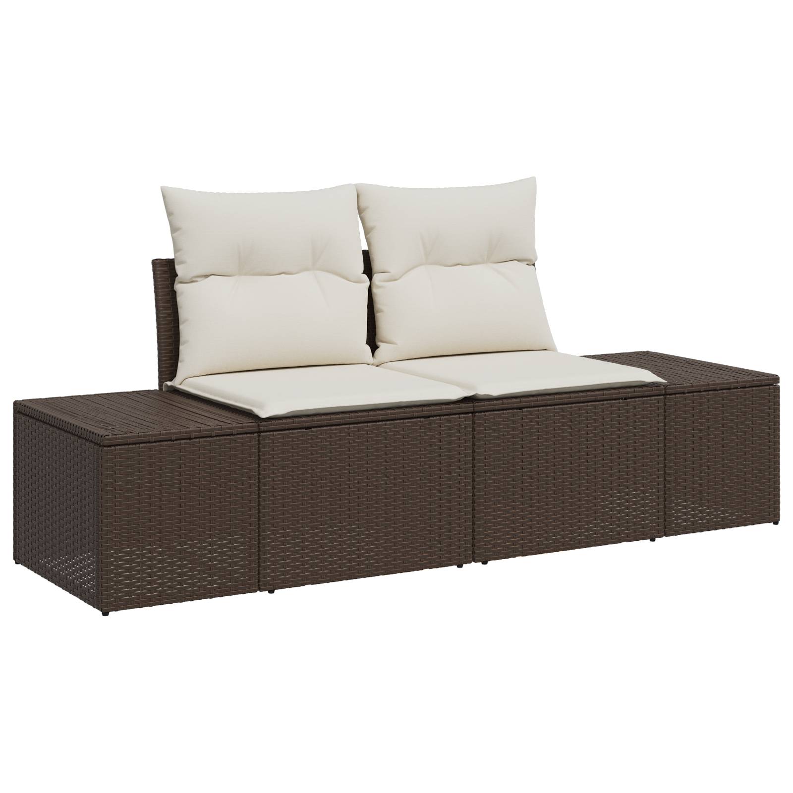 vidaXL 5-teiliges Garten Sofa Set mit Kissen Braun Poly Rattan