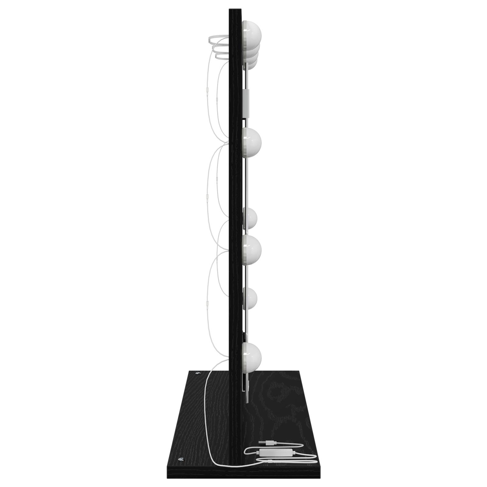 vidaXL Schminkspiegel mit LED-Lichtern Schwarz Eiche 60x55x18 cm