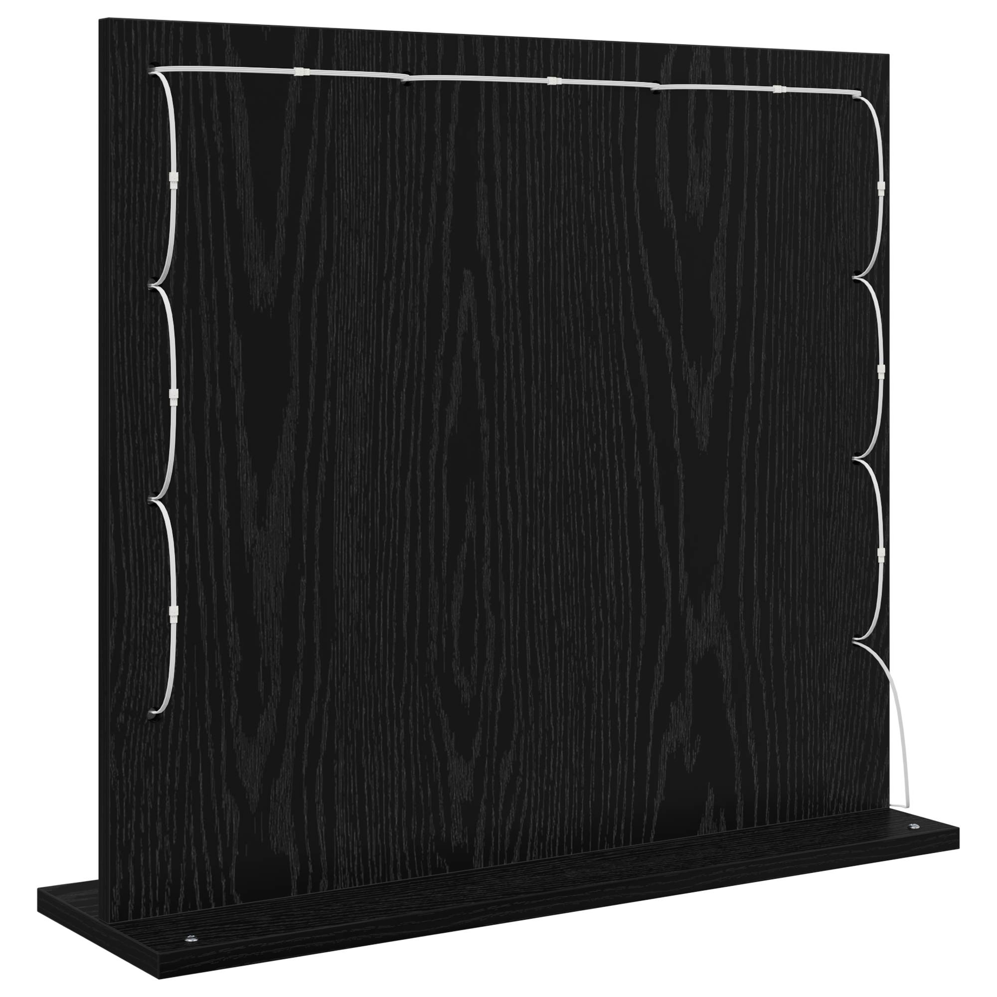 vidaXL Schminkspiegel mit LED-Lichtern Schwarz Eiche 60x55x18 cm