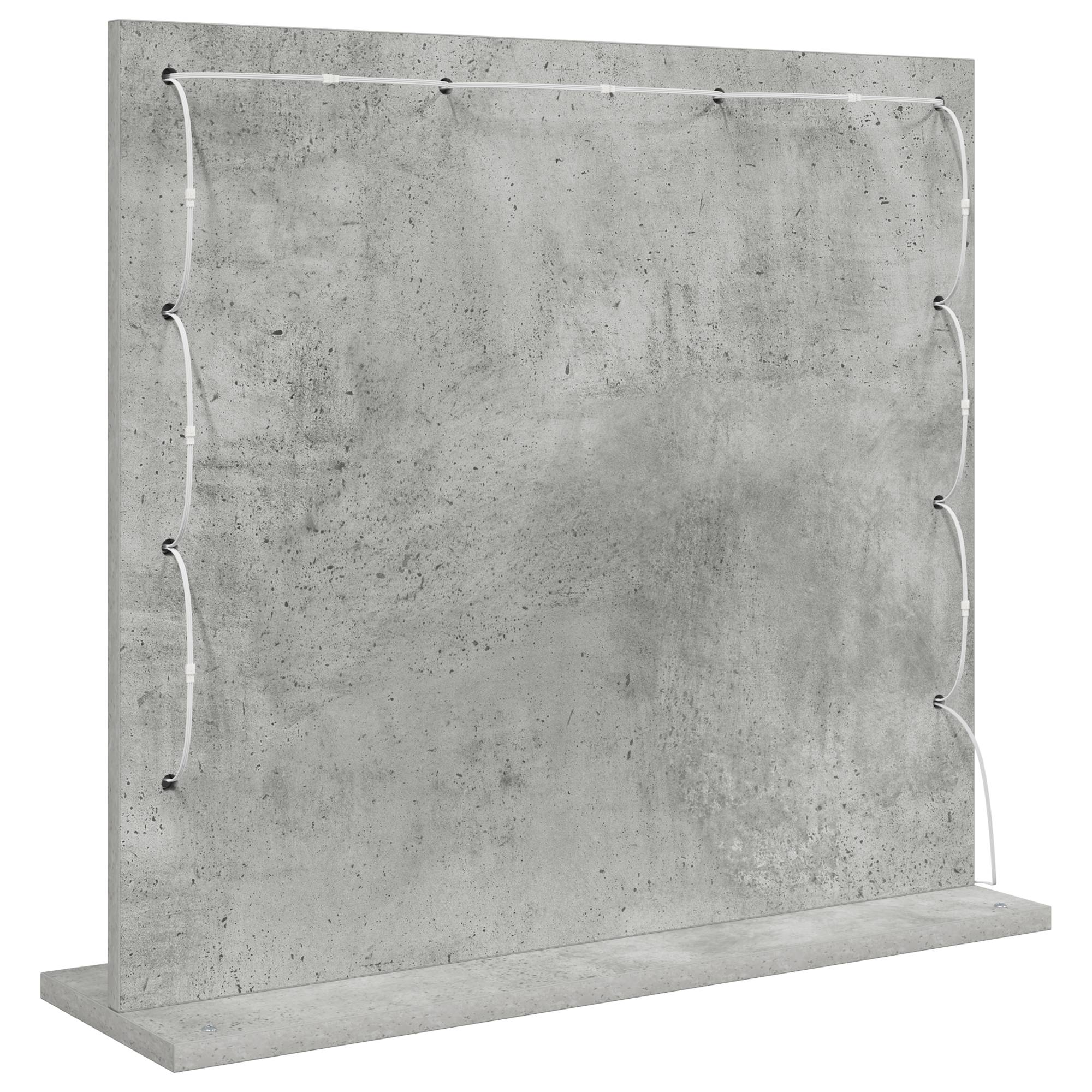 vidaXL Kosmetikspiegel mit LED-Leuchten Beton Grau 60x55x18 cm