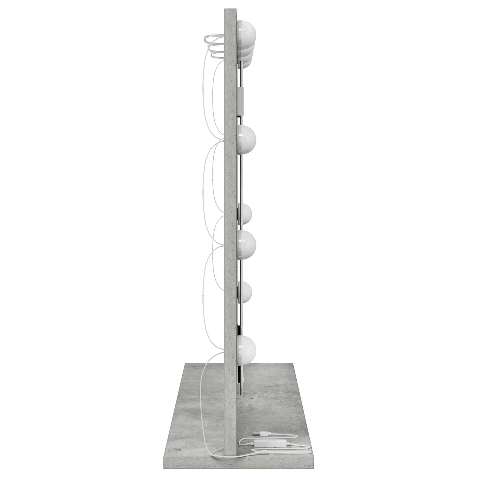 vidaXL Kosmetikspiegel mit LED-Leuchten Beton Grau 60x55x18 cm