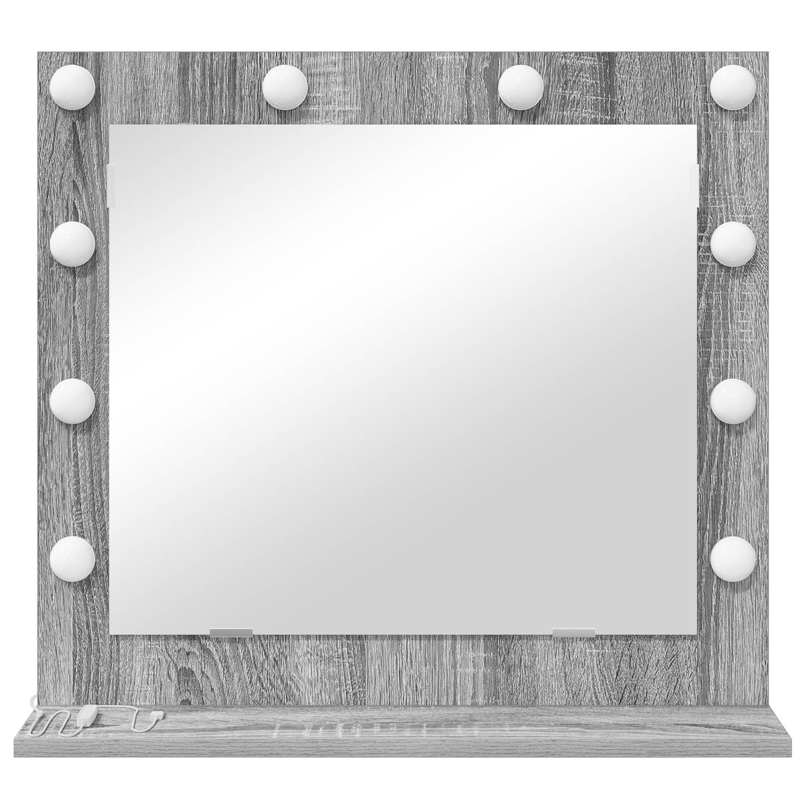 vidaXL Schminkspiegel mit LED-Lichtern Grau Sonoma 60x55x18 cm