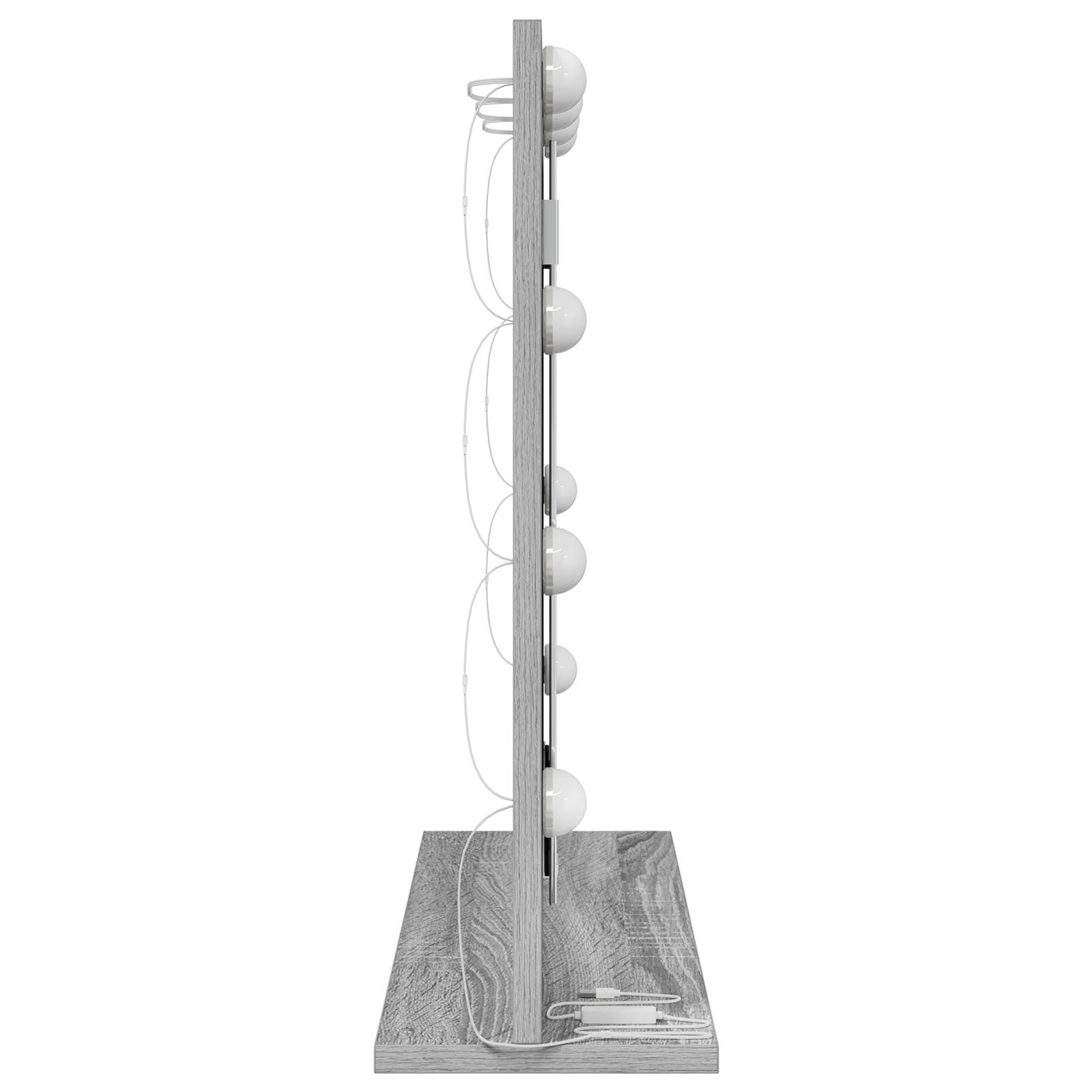 vidaXL Schminkspiegel mit LED-Lichtern Grau Sonoma 60x55x18 cm